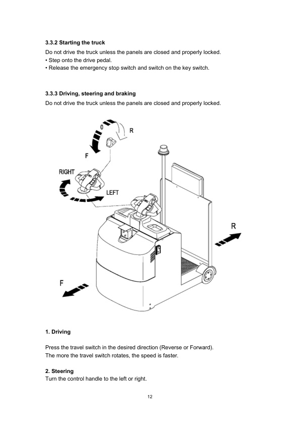 Alternative view of Towmotor NTR30EA, NTR45EA Electric Tow Tractor Operation Manual OP-QDD-TM01