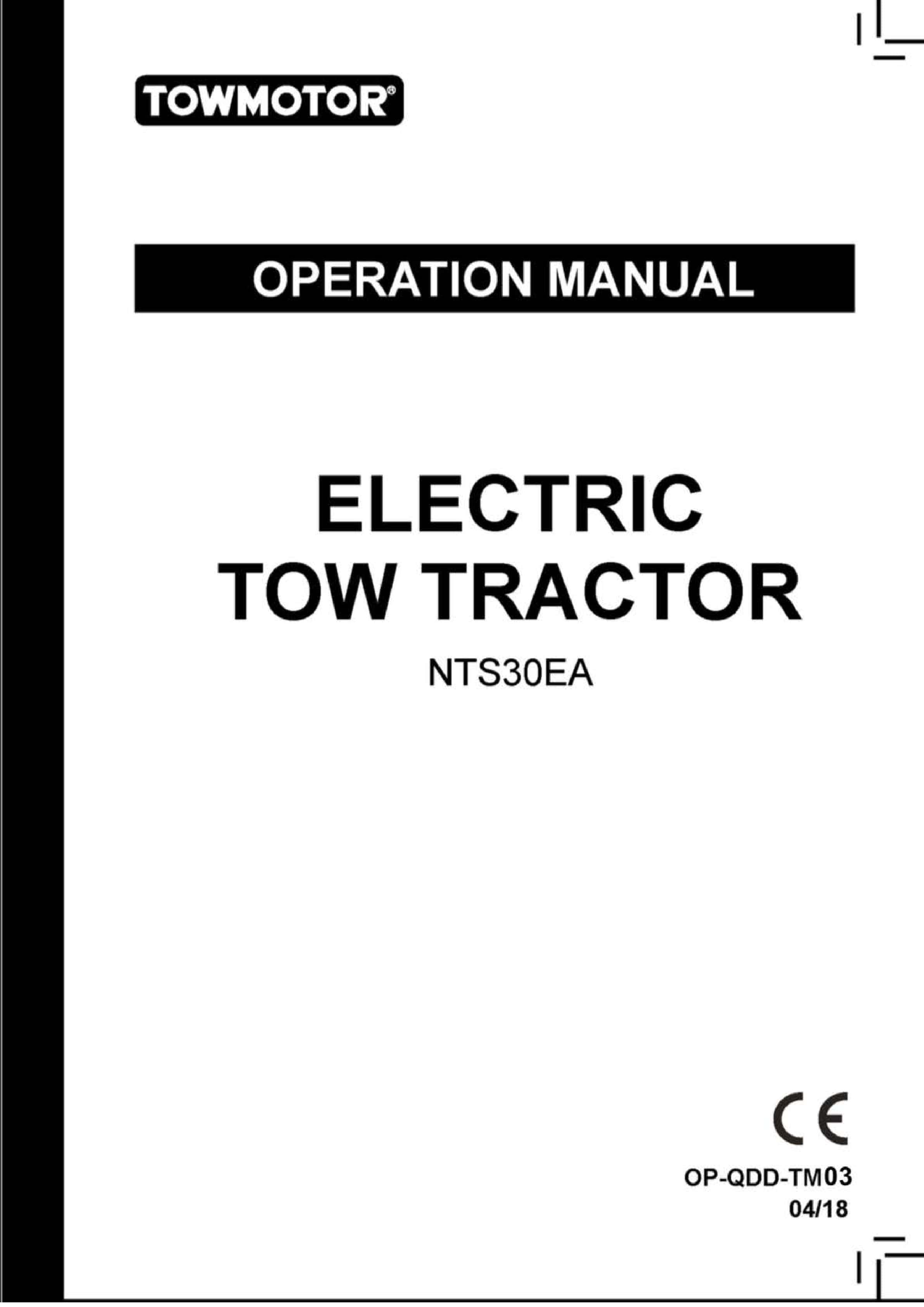 Towmotor NTS30EA Electric Tow Tractor Operation Manual OP-QDD-TM03