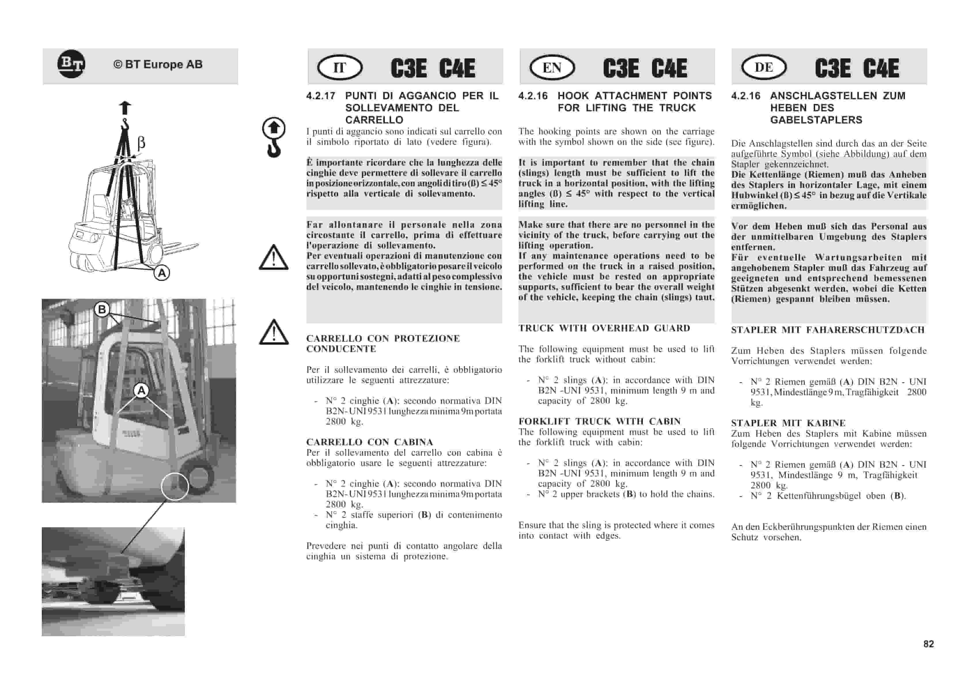 BT C3E120 to C4E200 Use And Maintenance Handbook 0337383R1CE-3