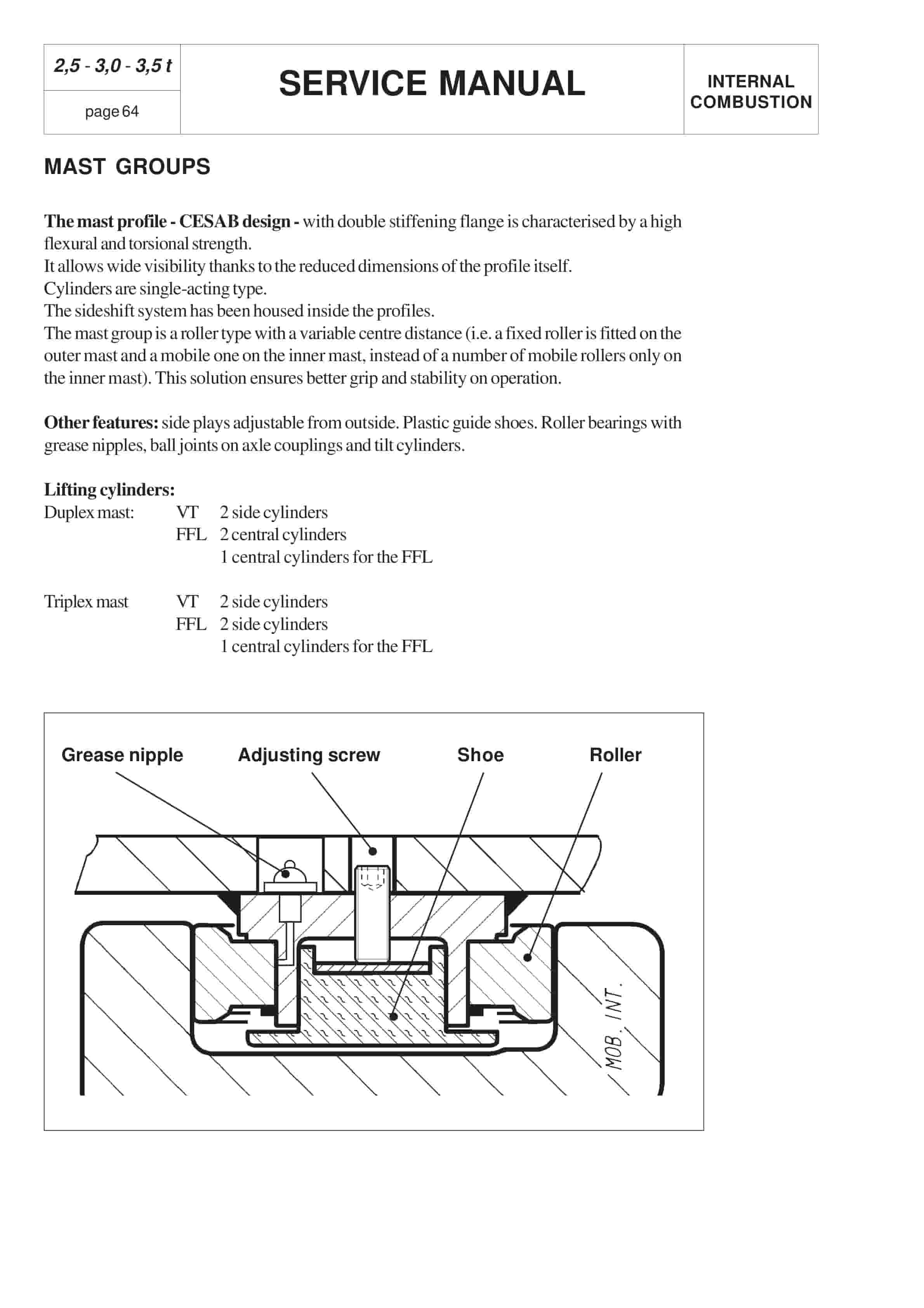 BT CBD-G 2.5, 3.0, 3.5 Service Manual 036-0405-01-3