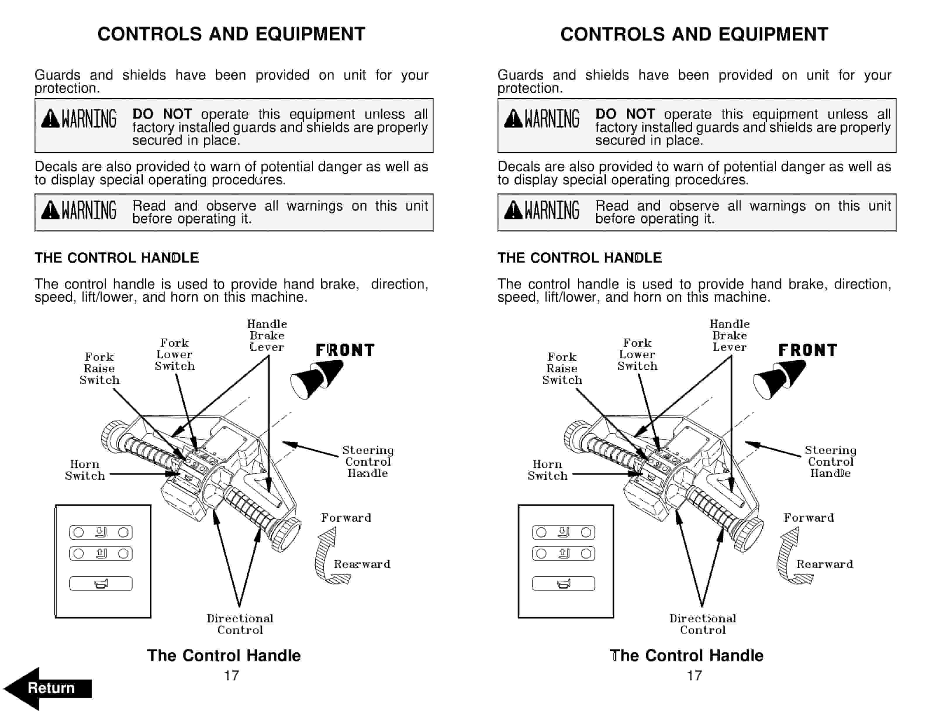 Alternative view of BT CMX Electric Center Riding Pallet Truck Operator Manual 302823-000