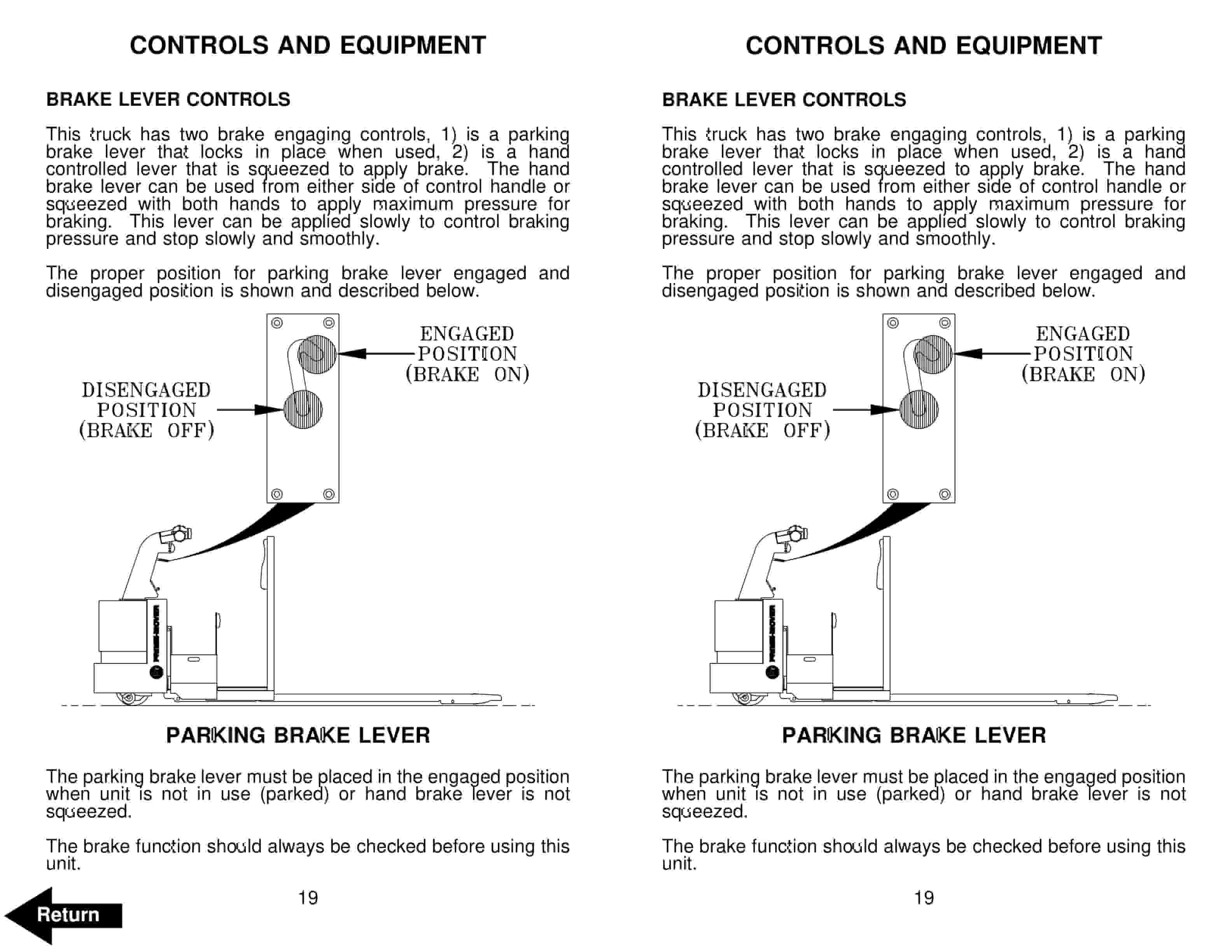 Alternative view of BT CMX Electric Center Riding Pallet Truck Operator Manual 302823-002