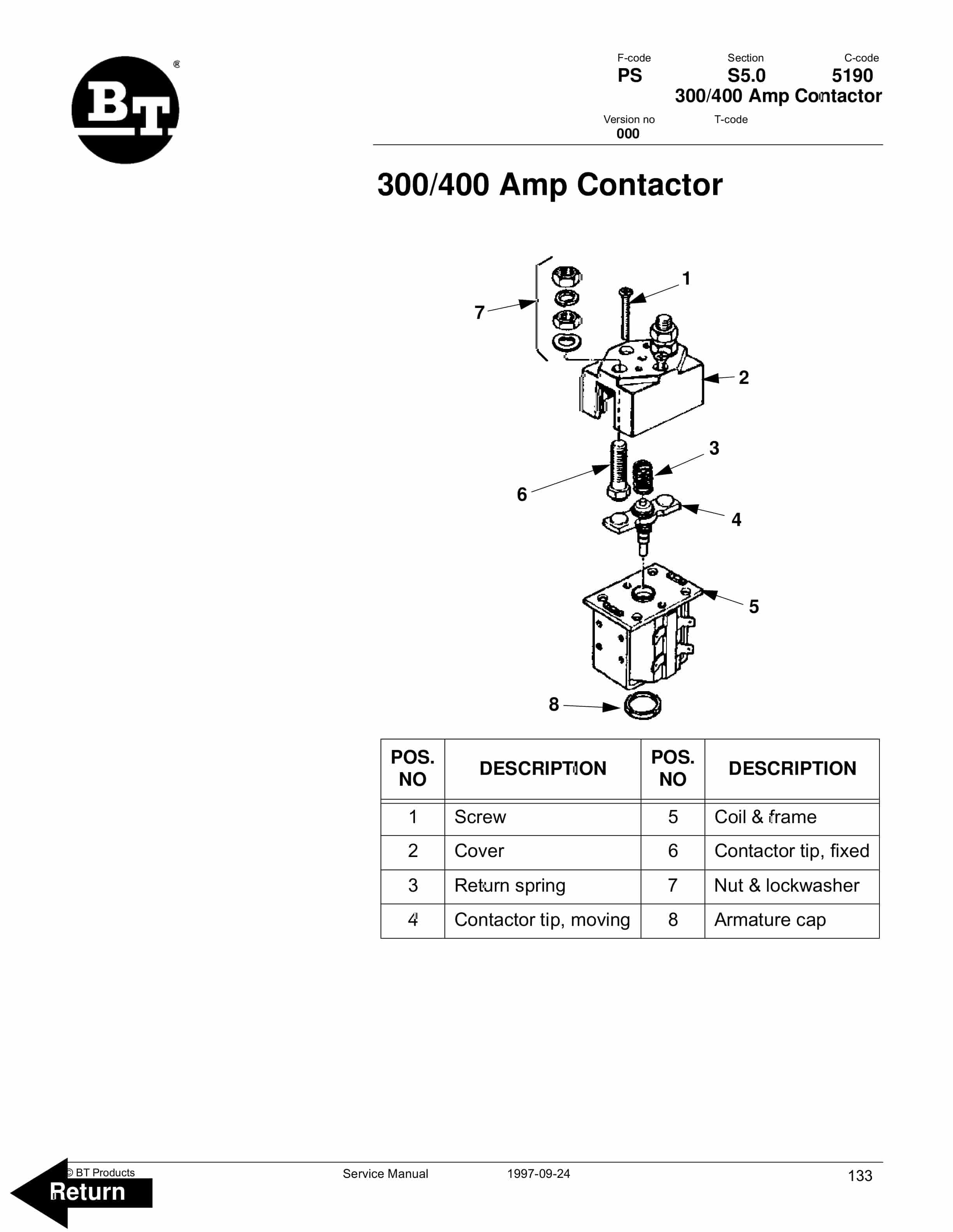 Alternative view of BT CMX60, CMX80 Electric Center Riding Pallet Truck Service Manual 302825-000