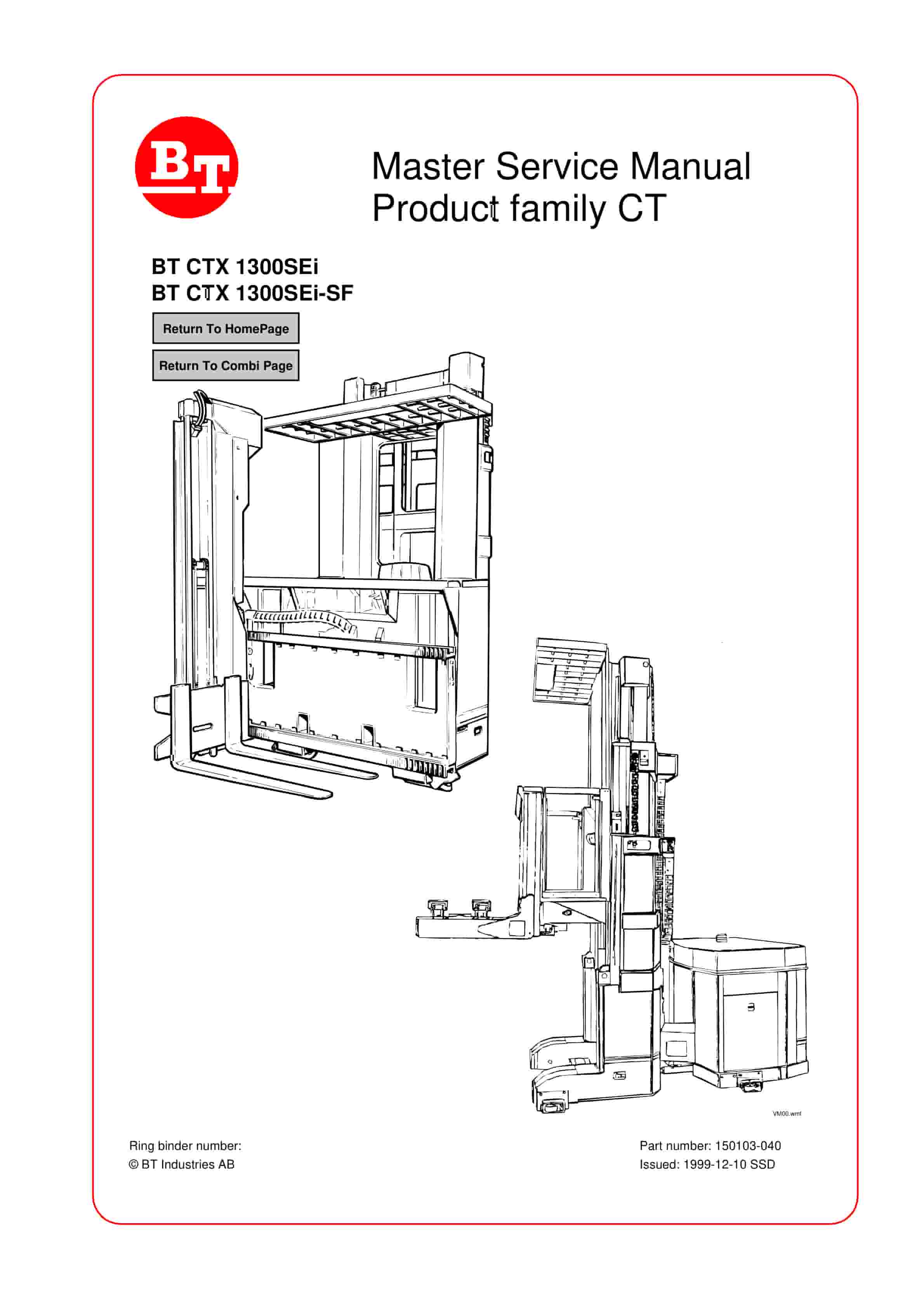 BT CTX 1300SEi, CTX 1300SEi SF Service Manual 150103-040
