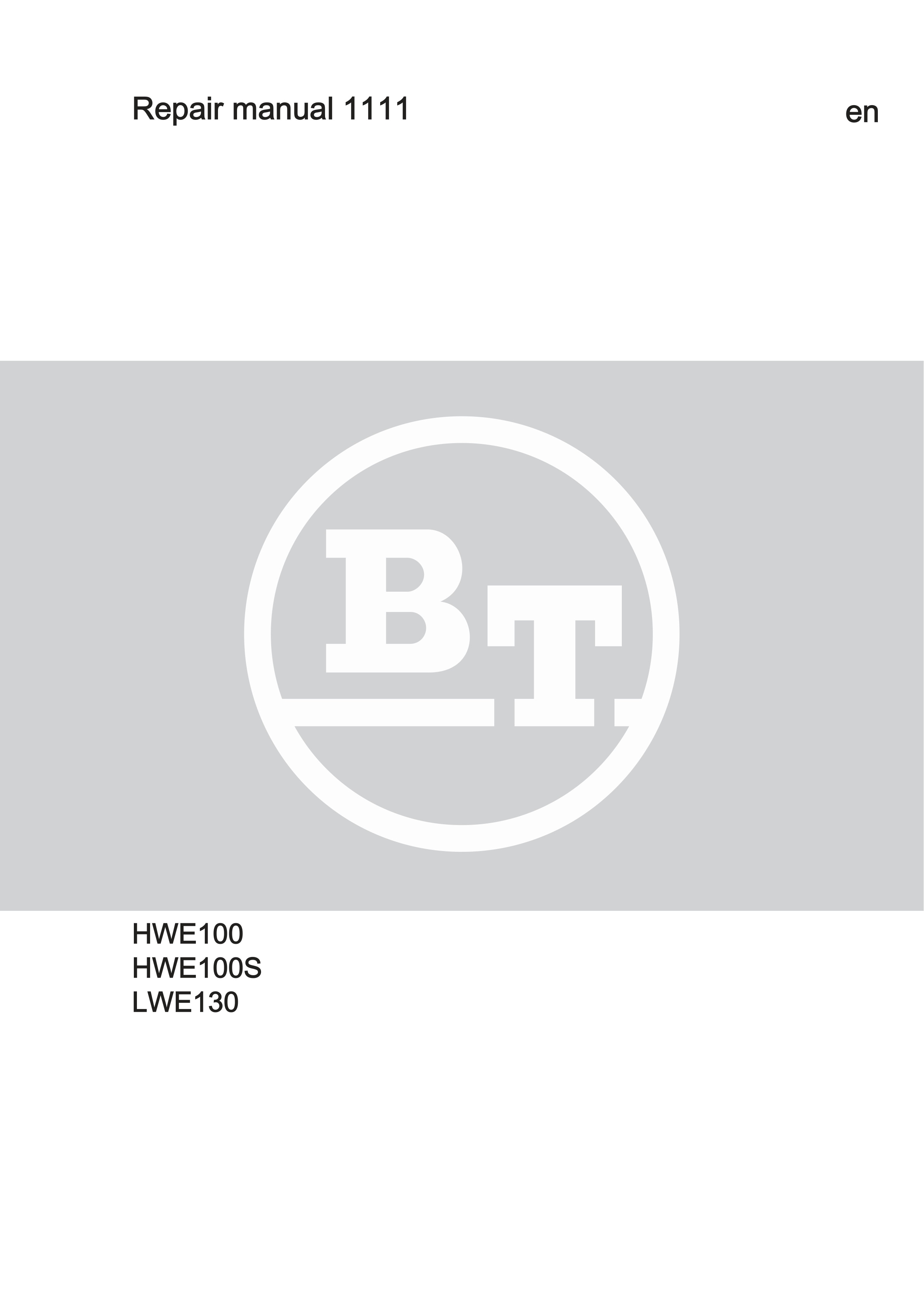 BT HWE100, HWE100S, LWE130 Repair Manual 1111