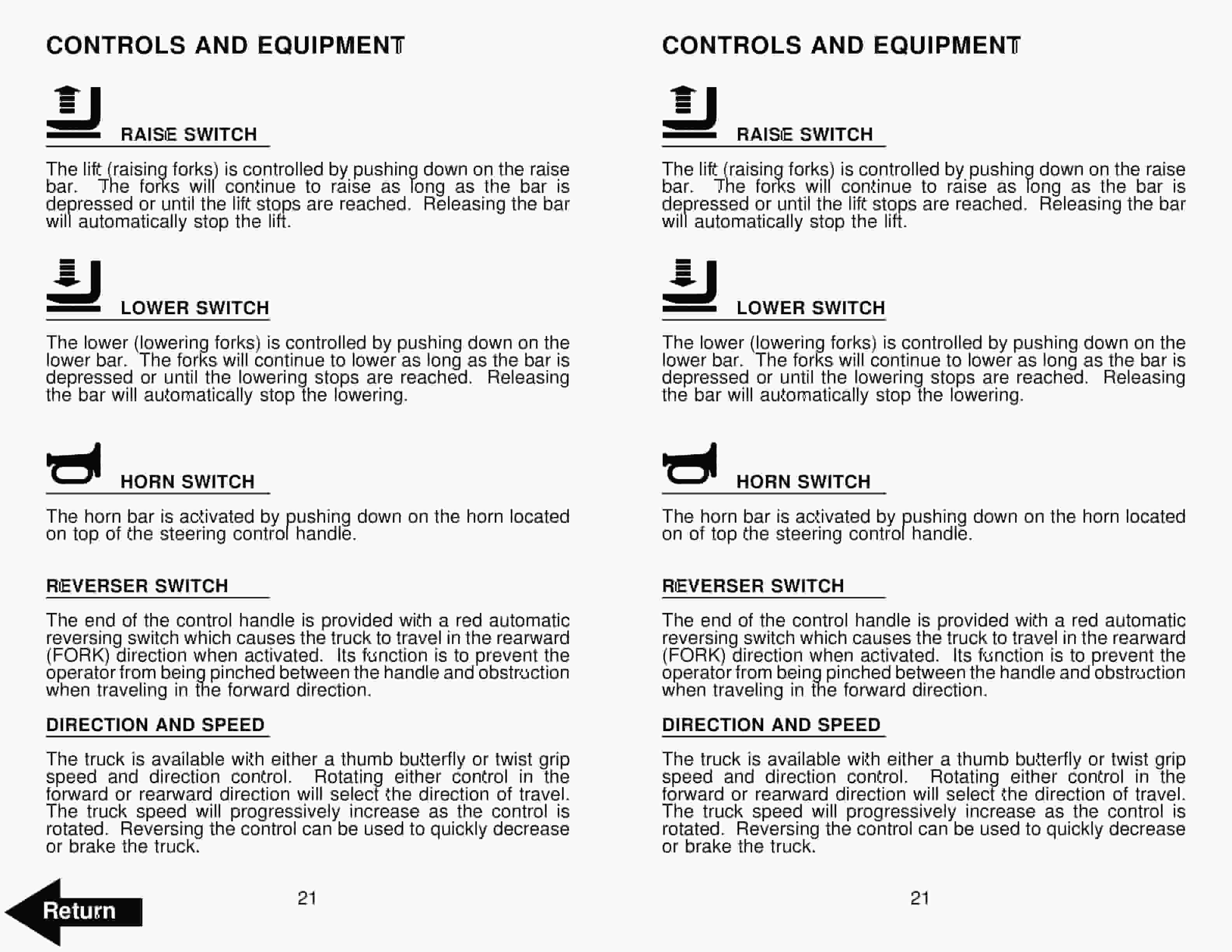 Alternative view of BT HX-65 Electric Pallet Truck Operator Manual 301385-000