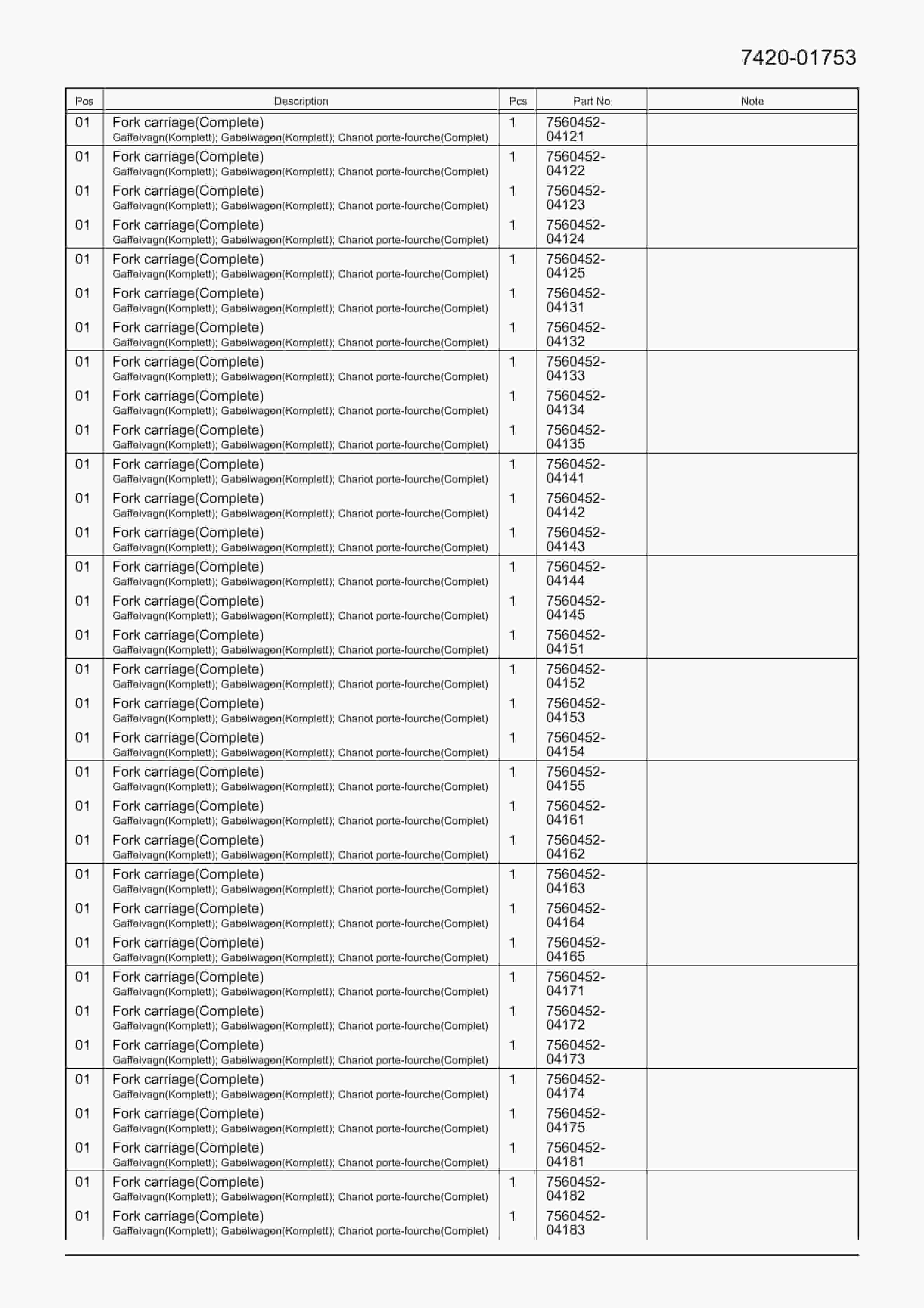 BT LPE200, LPE220, LPE250 Quality Parts 7556563-5
