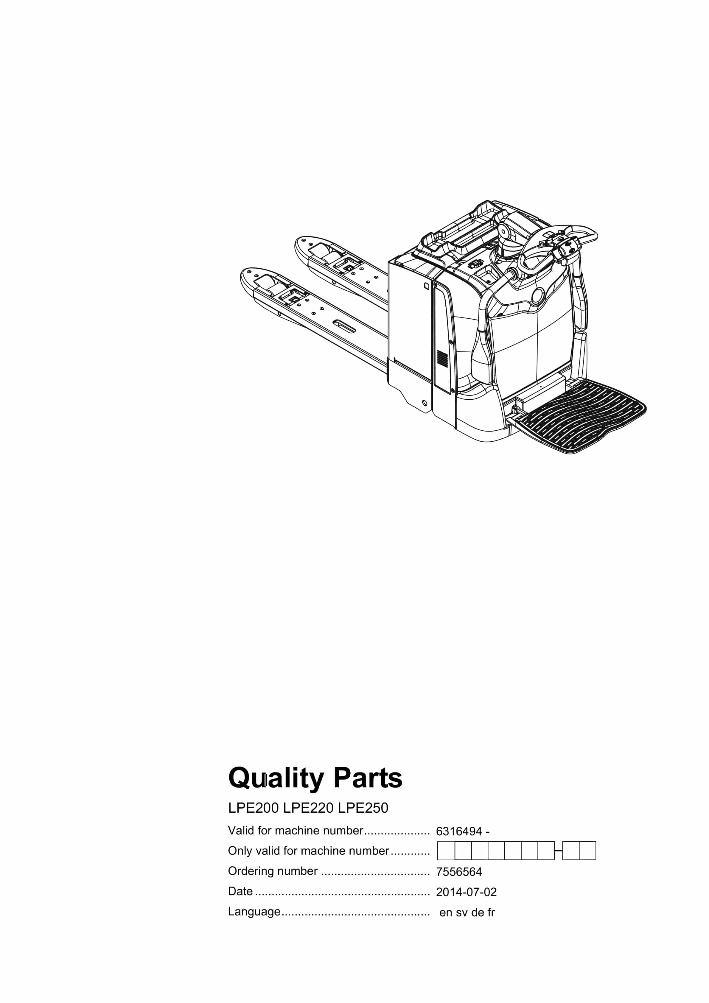 BT LPE200, LPE220, LPE250 Quality Parts 7556564