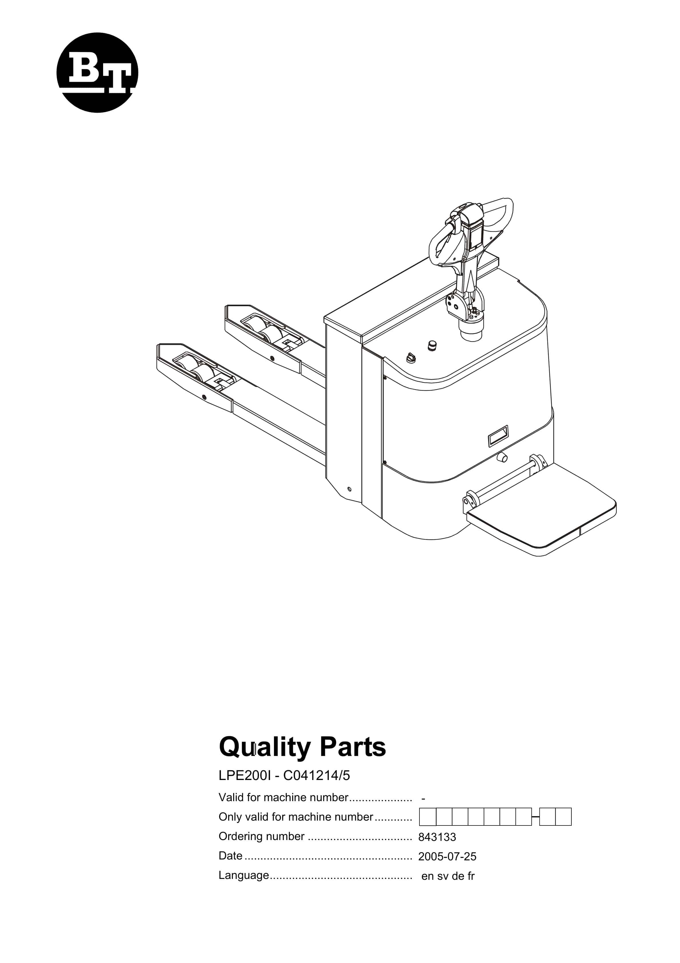 BT LPE200I - C041214-5 Quality Parts 843133