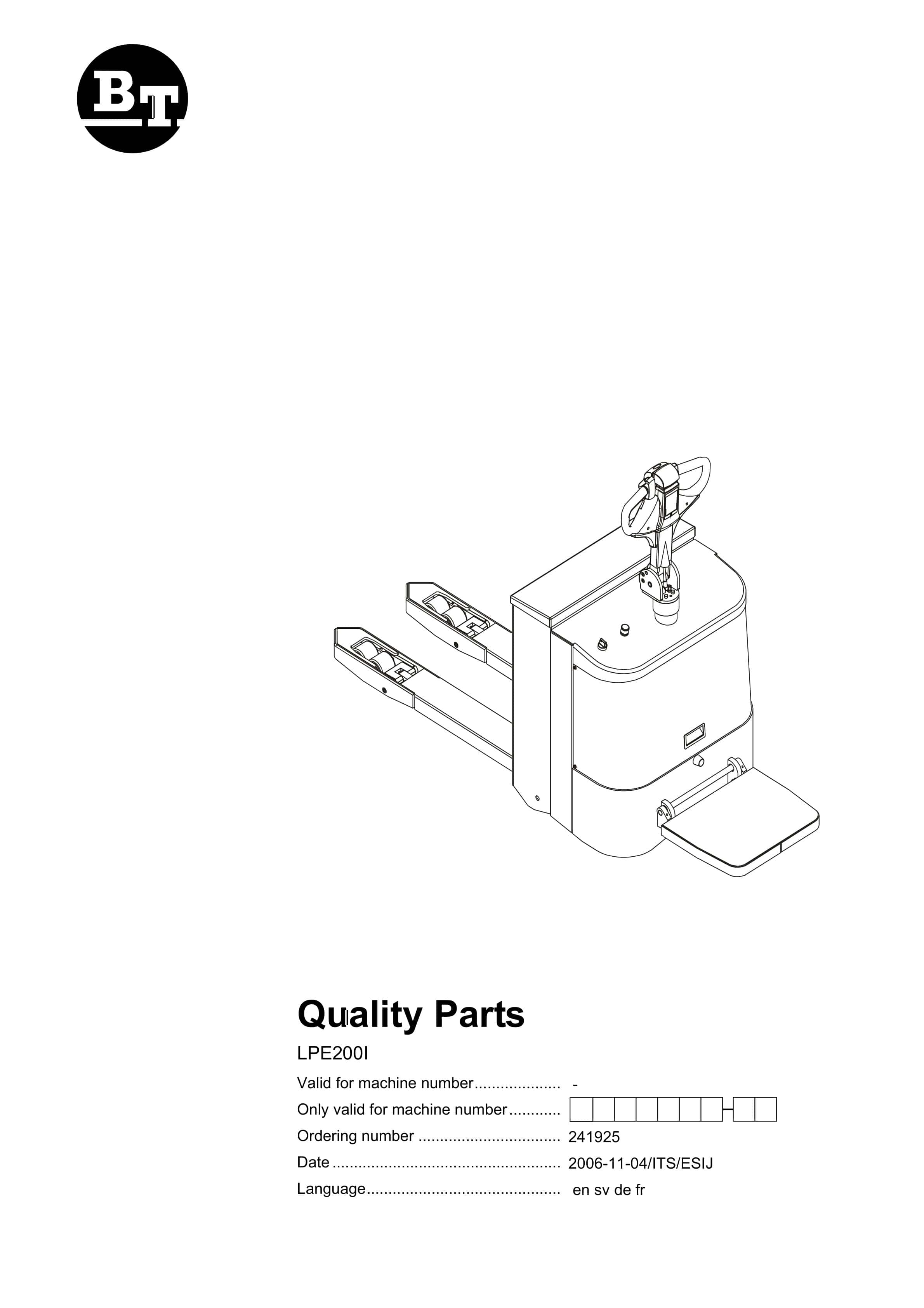 BT LPE200I Quality Parts 241925