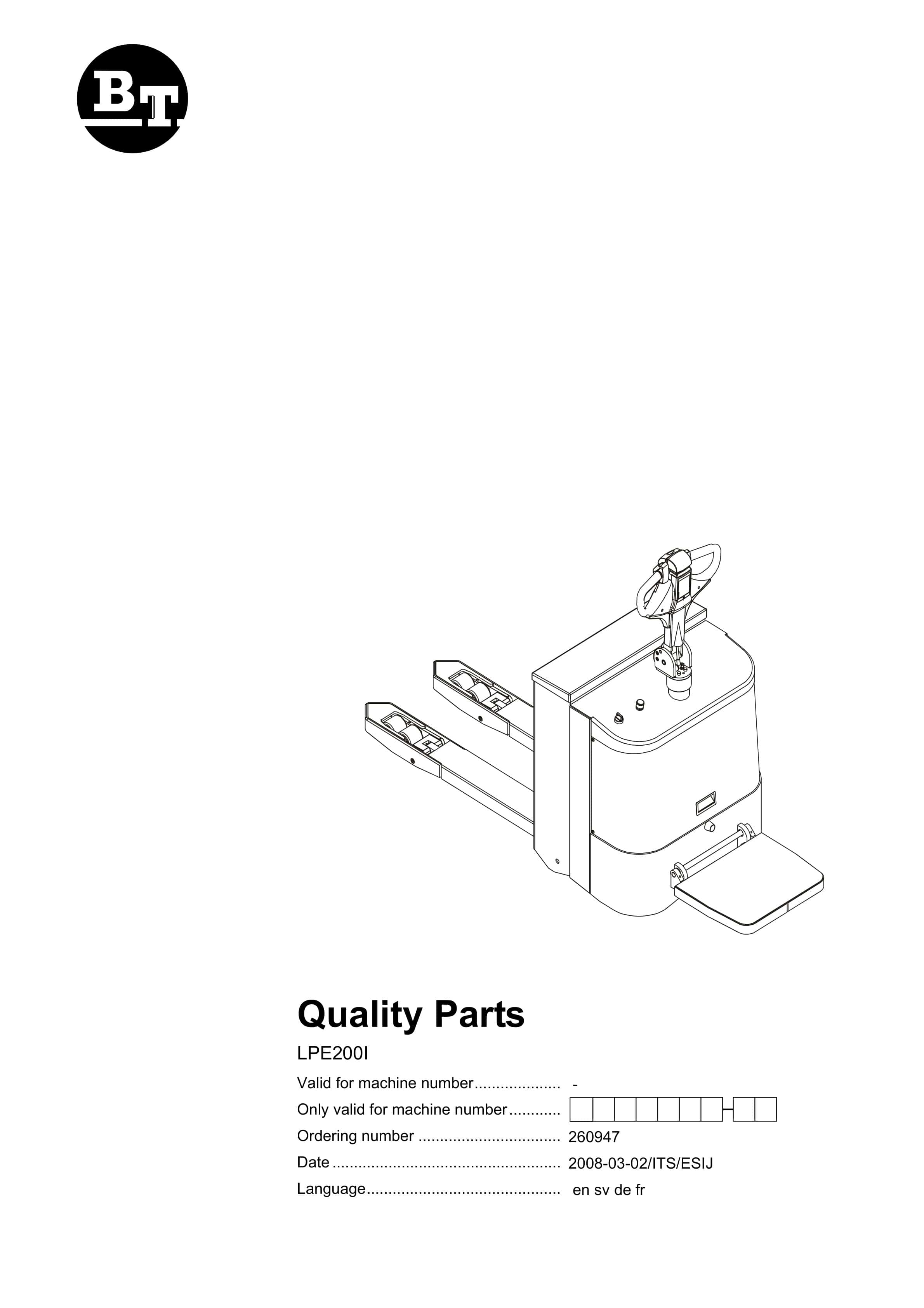 BT LPE200I Quality Parts 260947