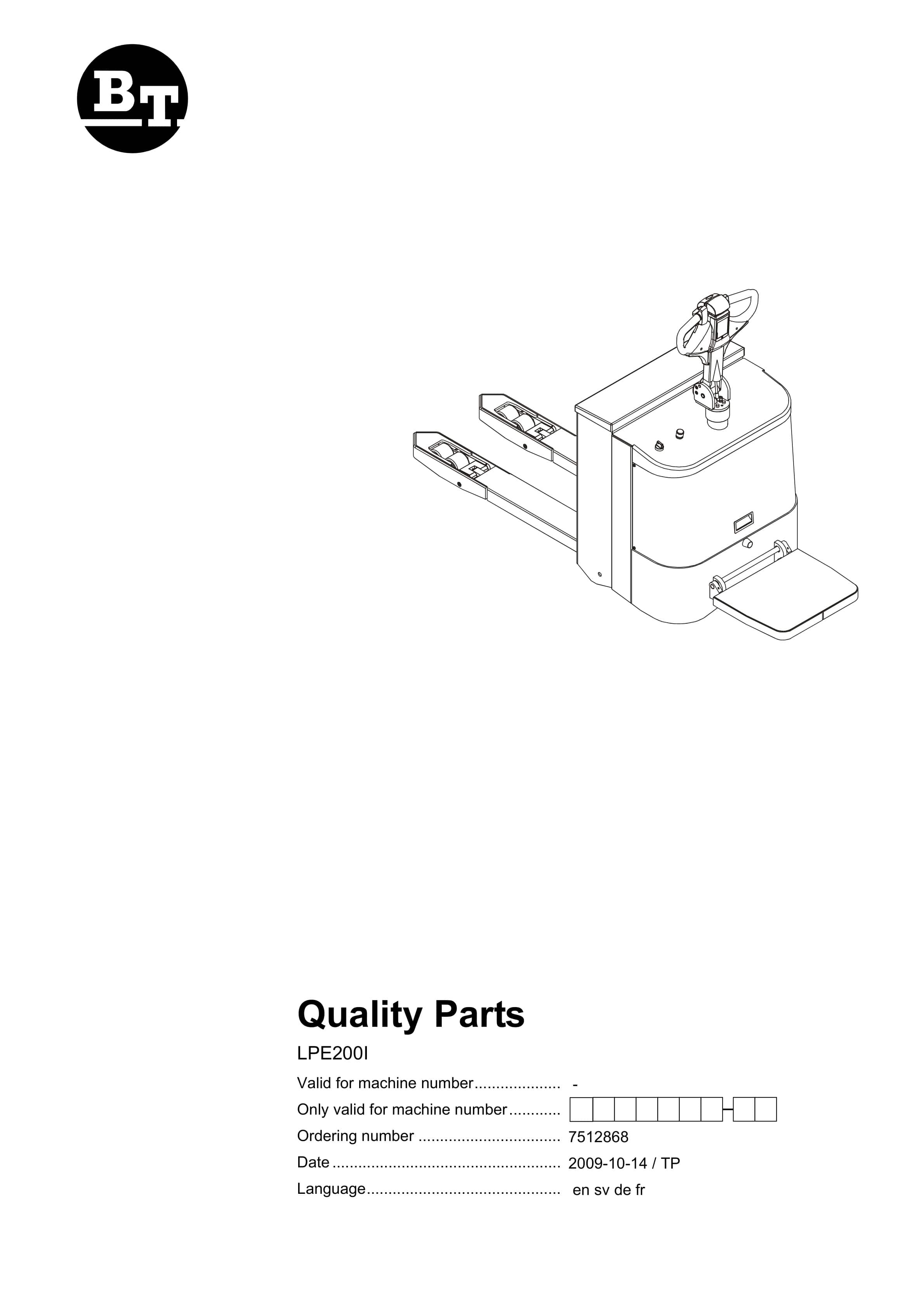 BT LPE200I Quality Parts 7512868