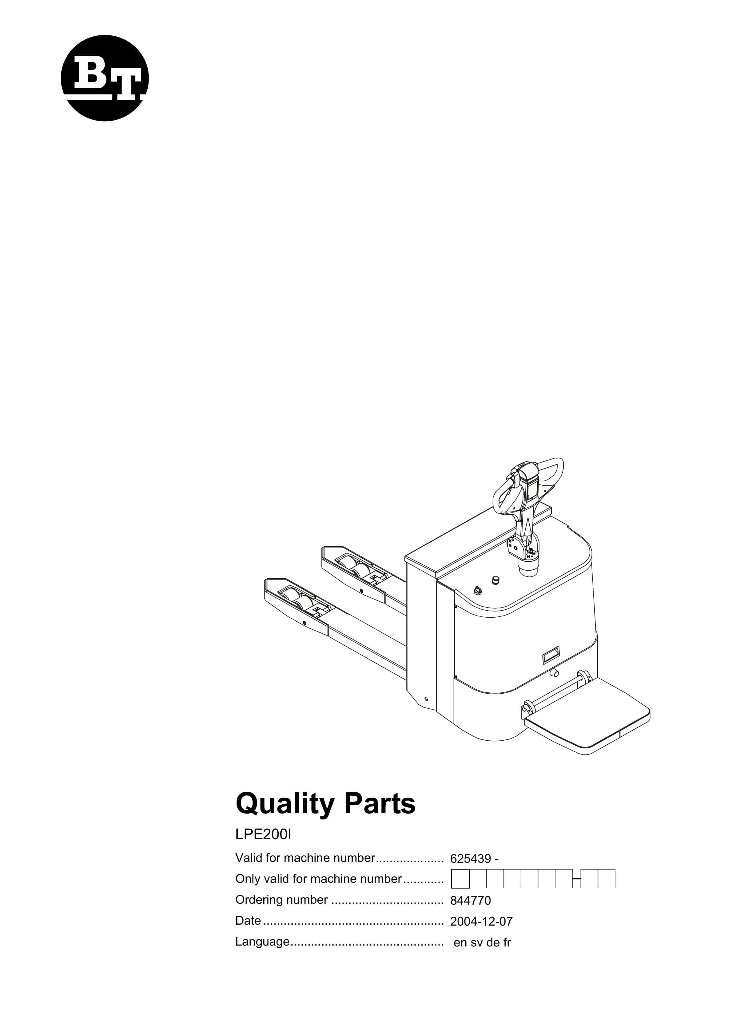 BT LPE200I Quality Parts 844770