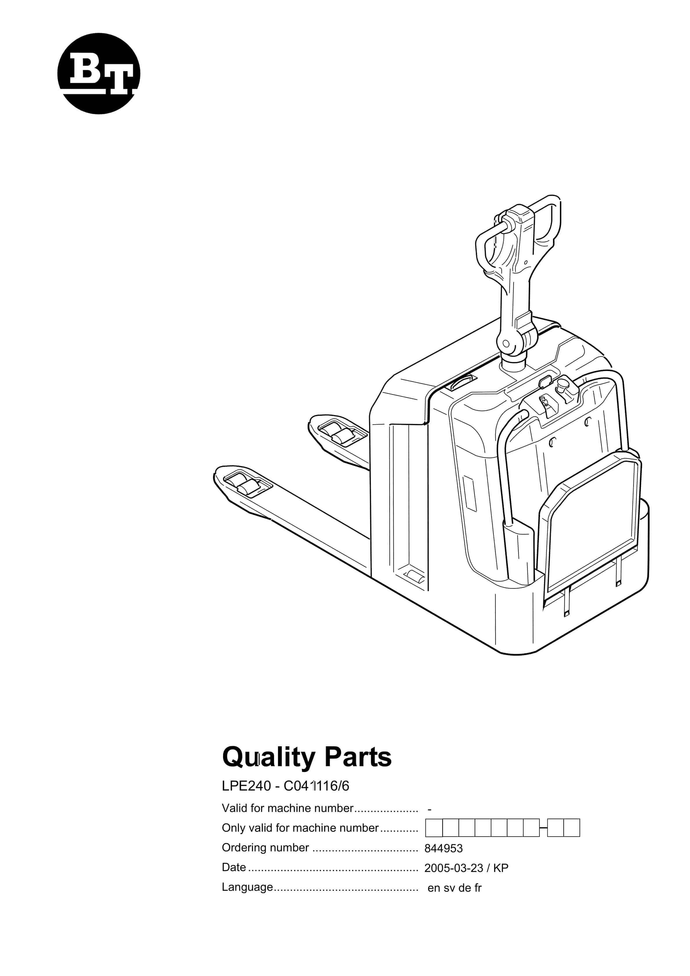 BT LPE240 - C041116-6 Quality Parts 844953