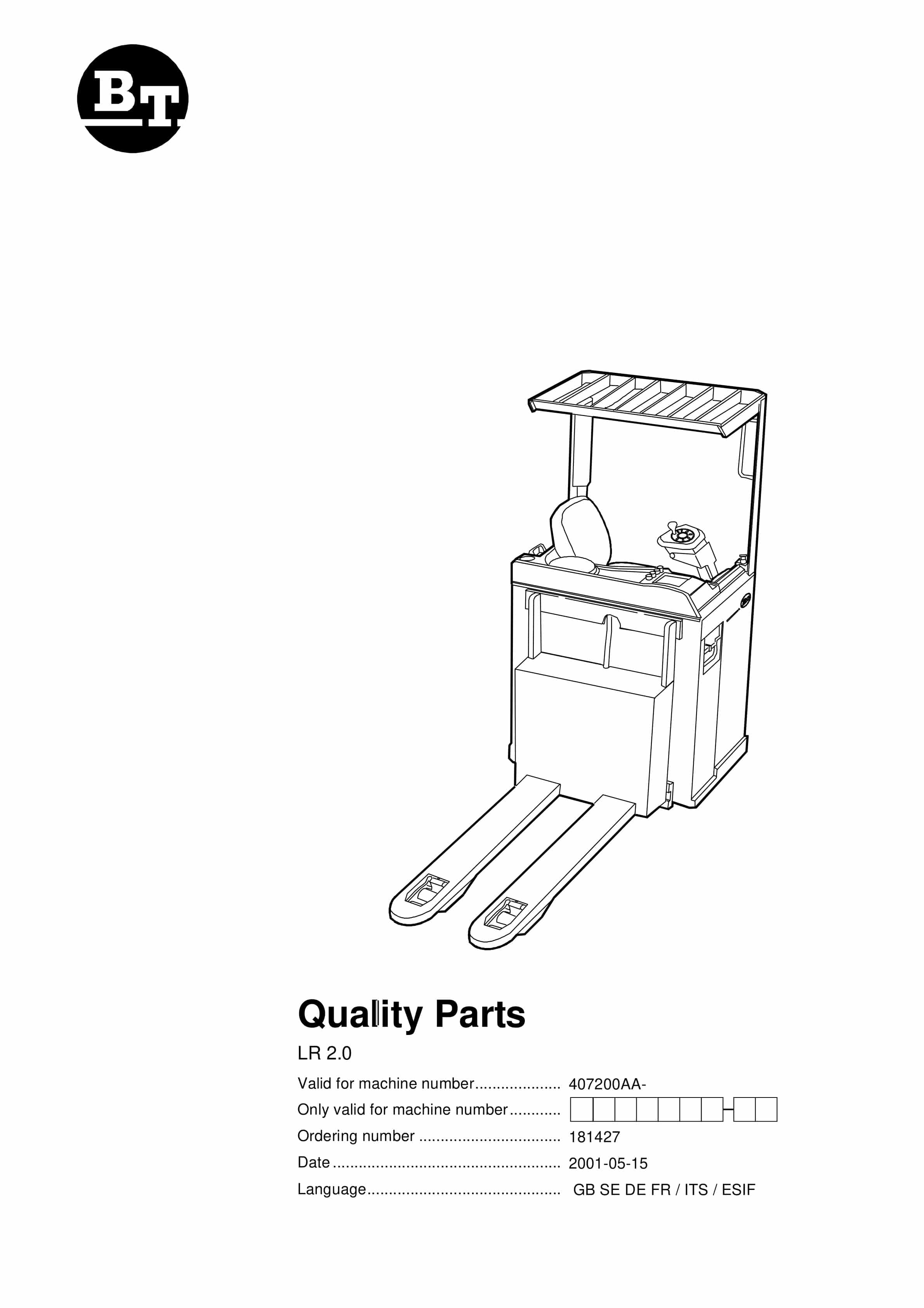 BT LR 2.0 Quality Parts 181427