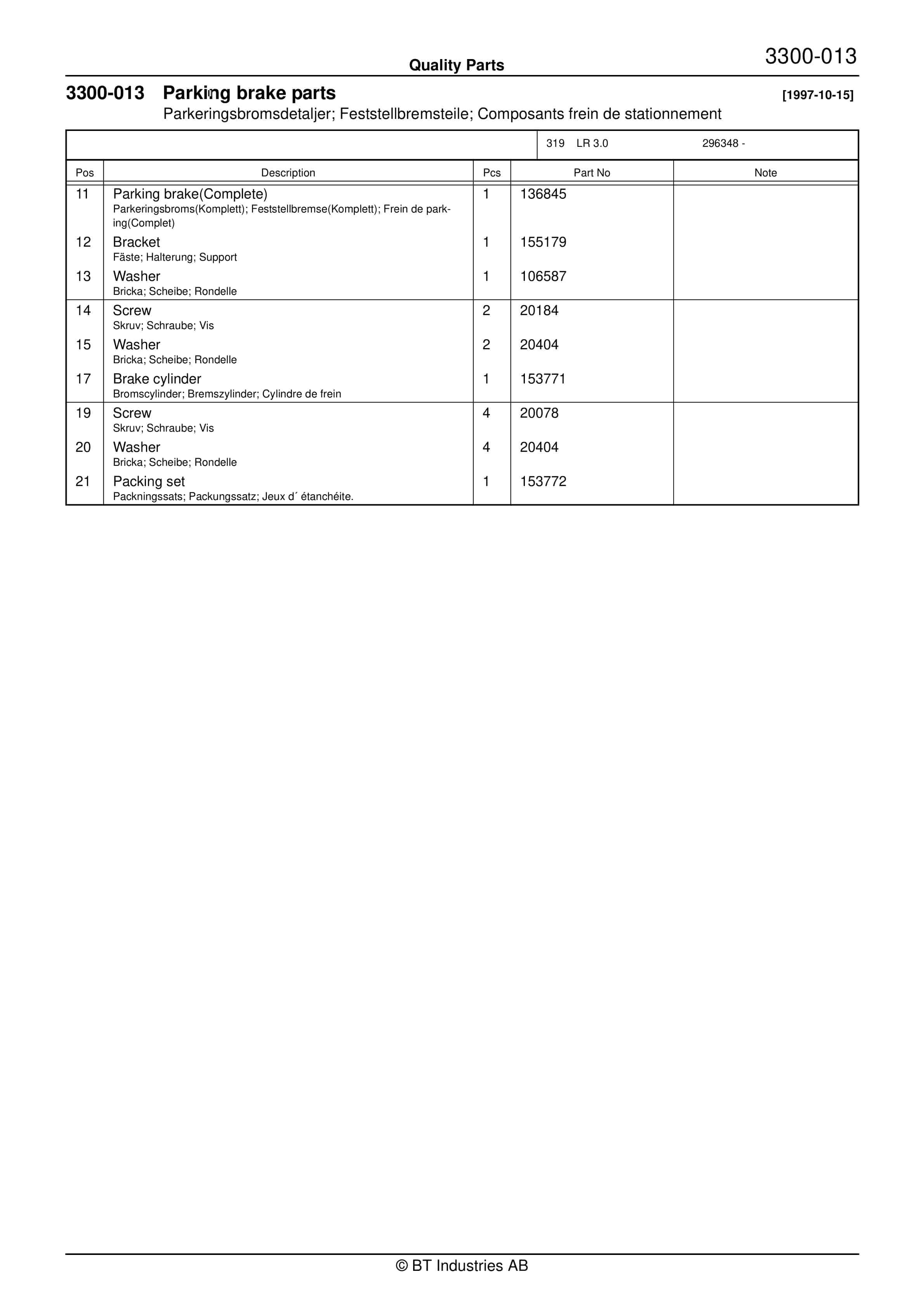 Alternative view of BT LR 3.0 Quality Parts 187192