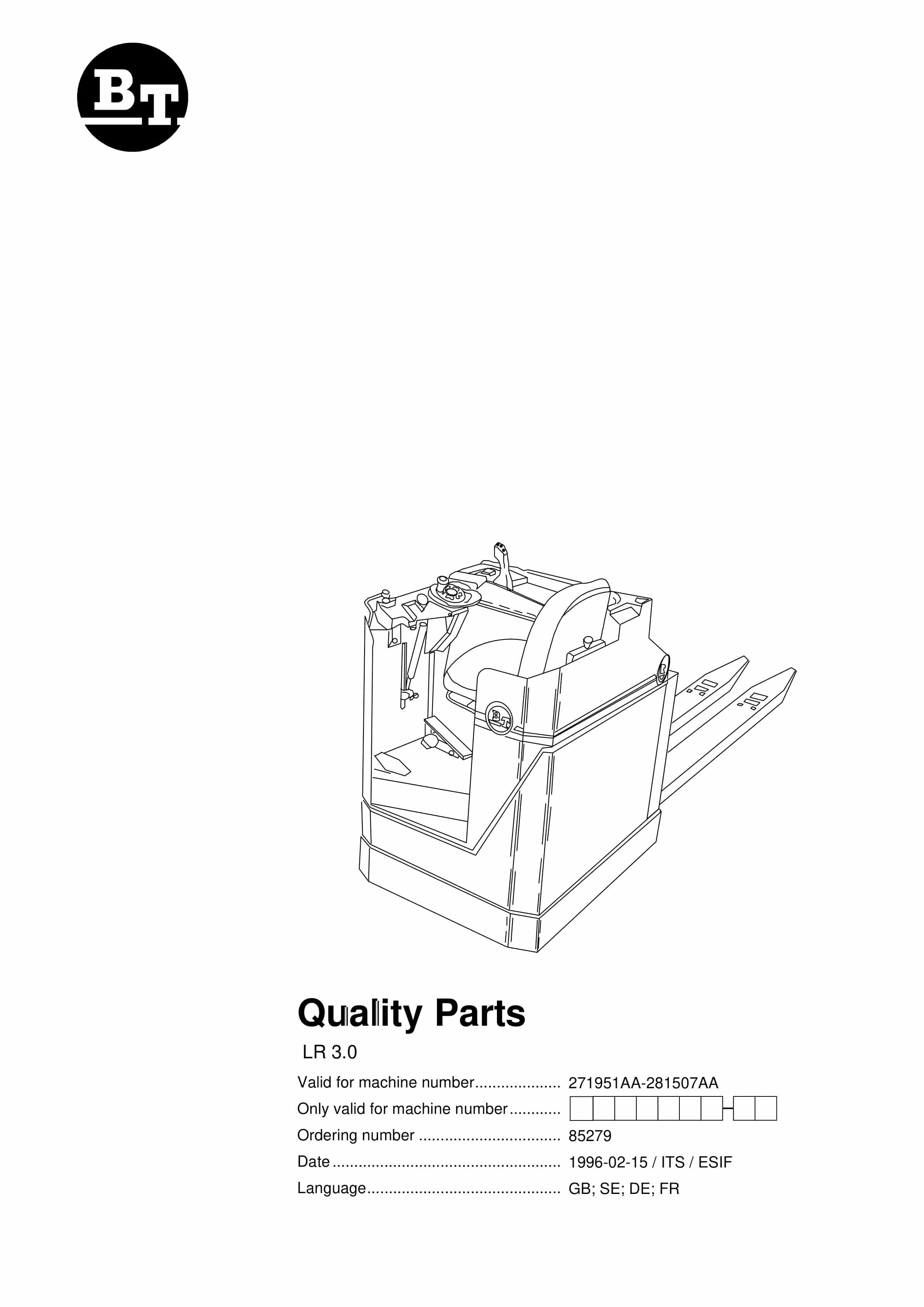 BT LR 3.0 Quality Parts 85279