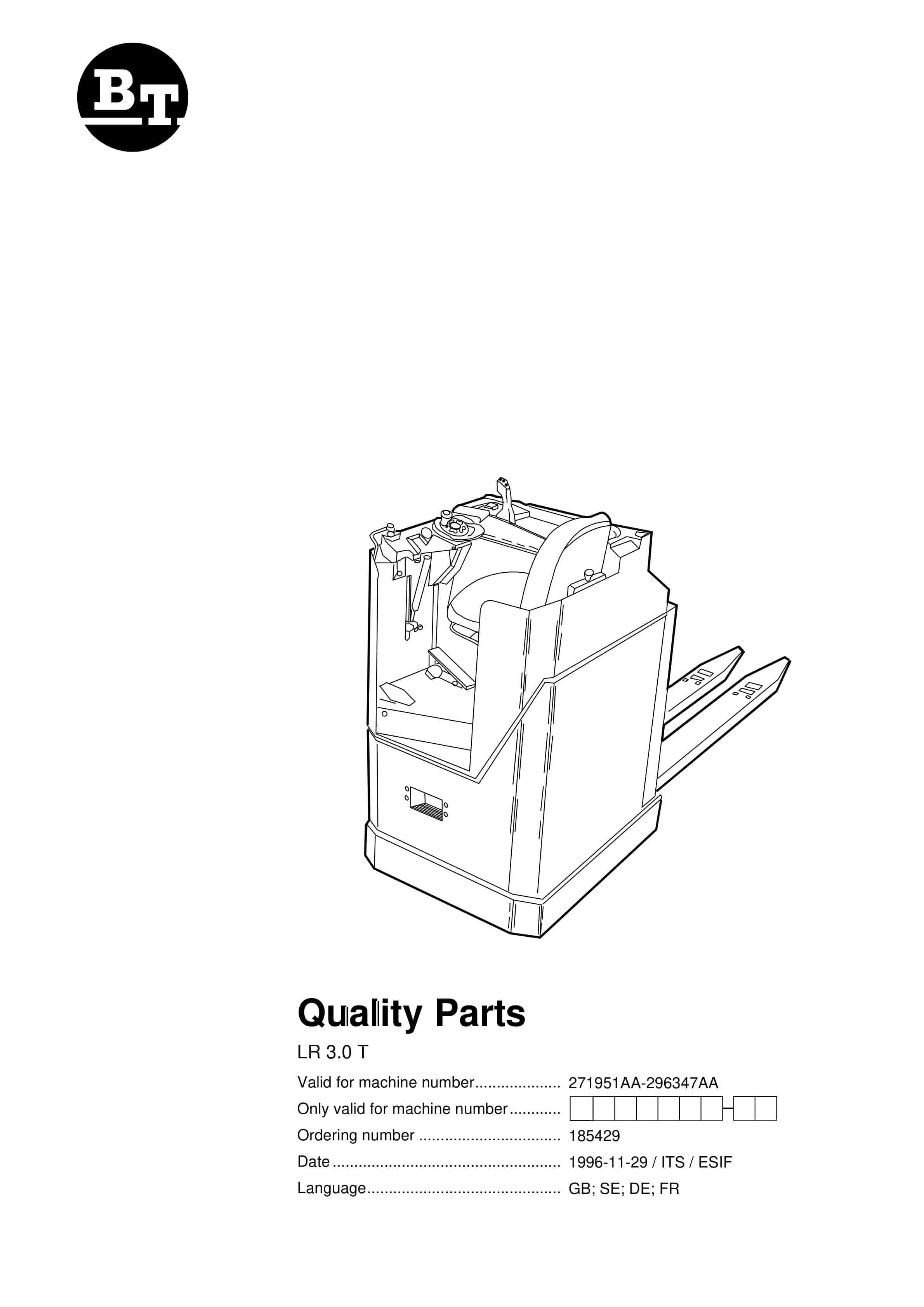 BT LR 3.0 T Quality Parts 185429