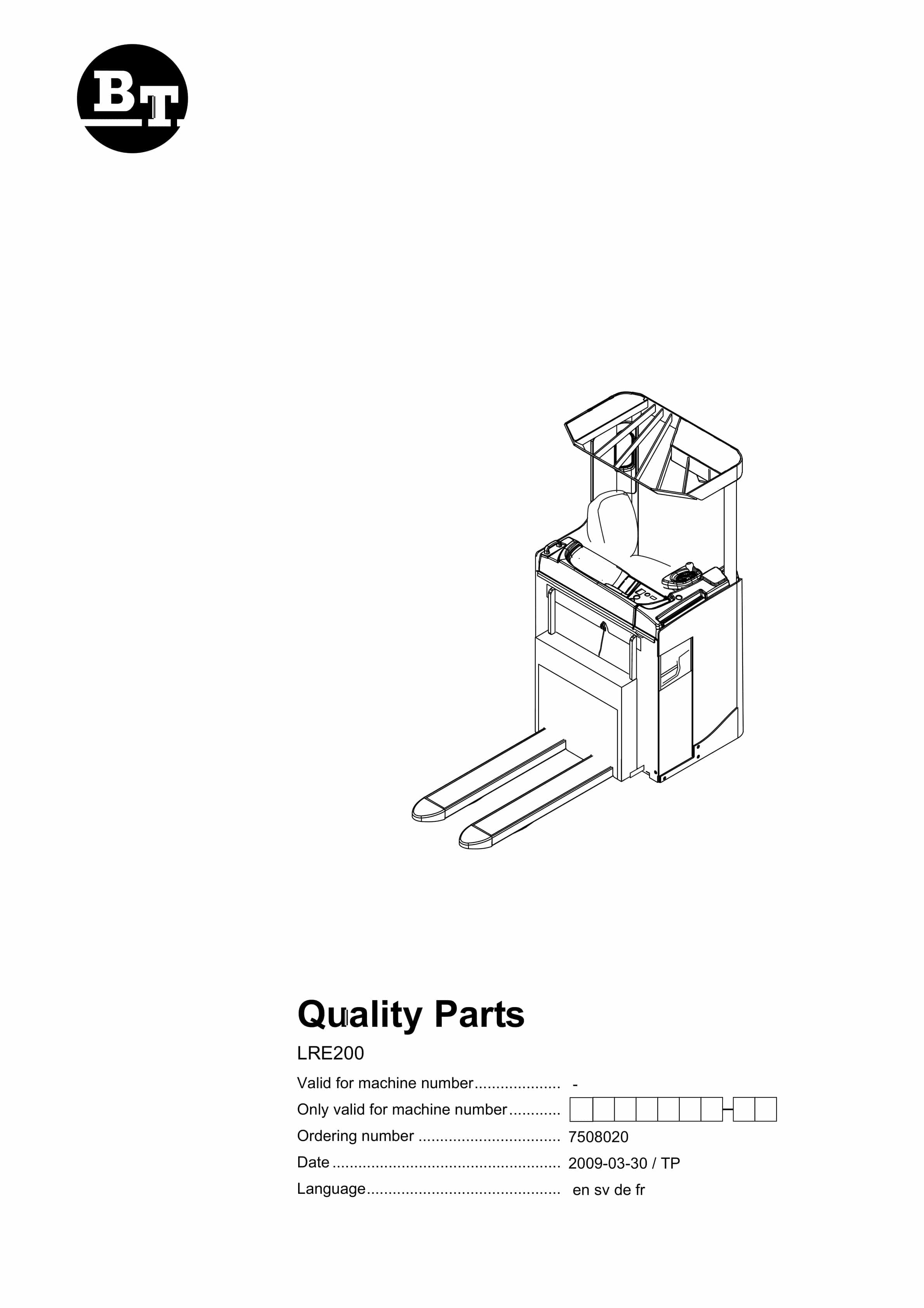 BT LRE200 Quality Parts 7508020