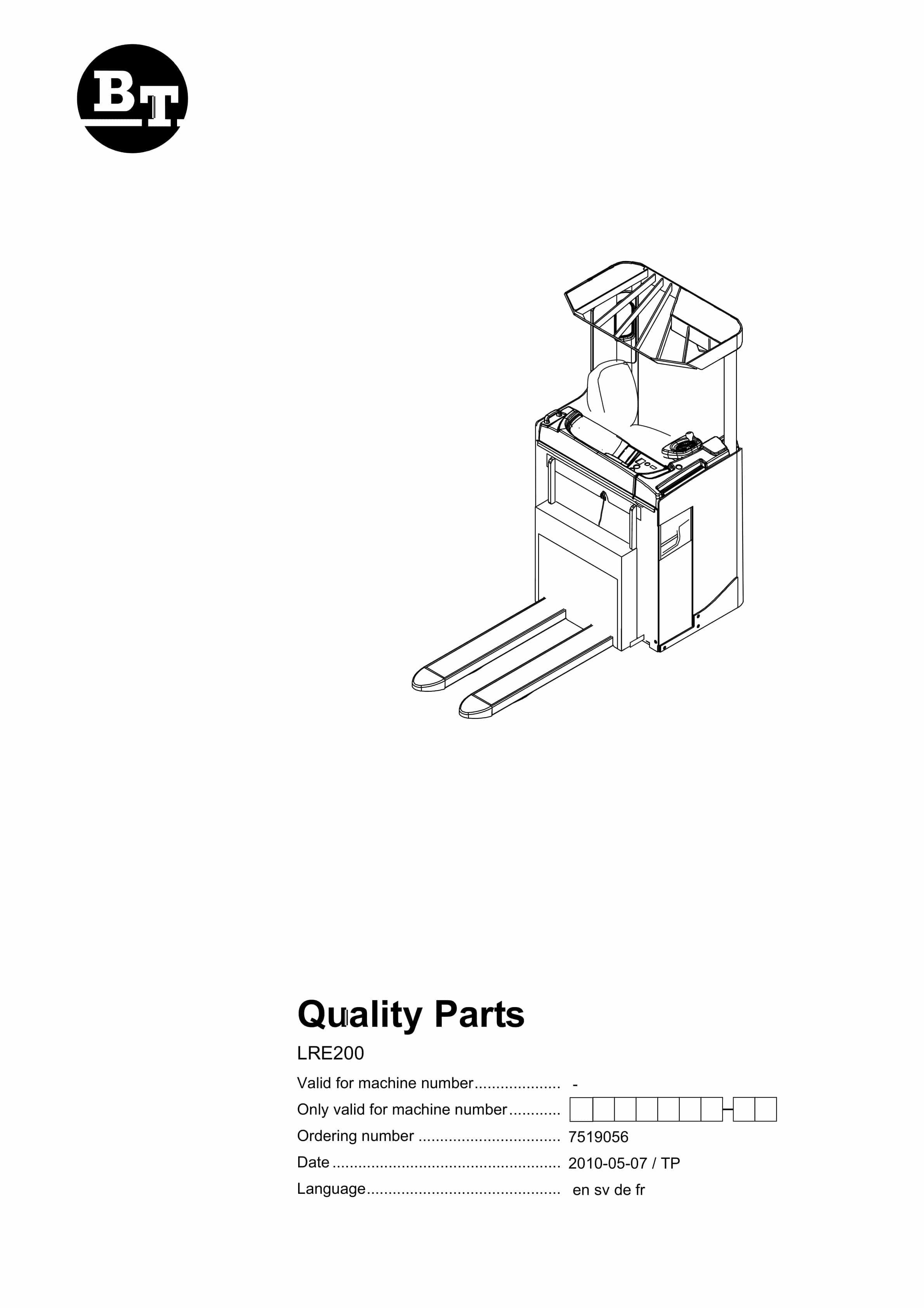 BT LRE200 Quality Parts 7519056