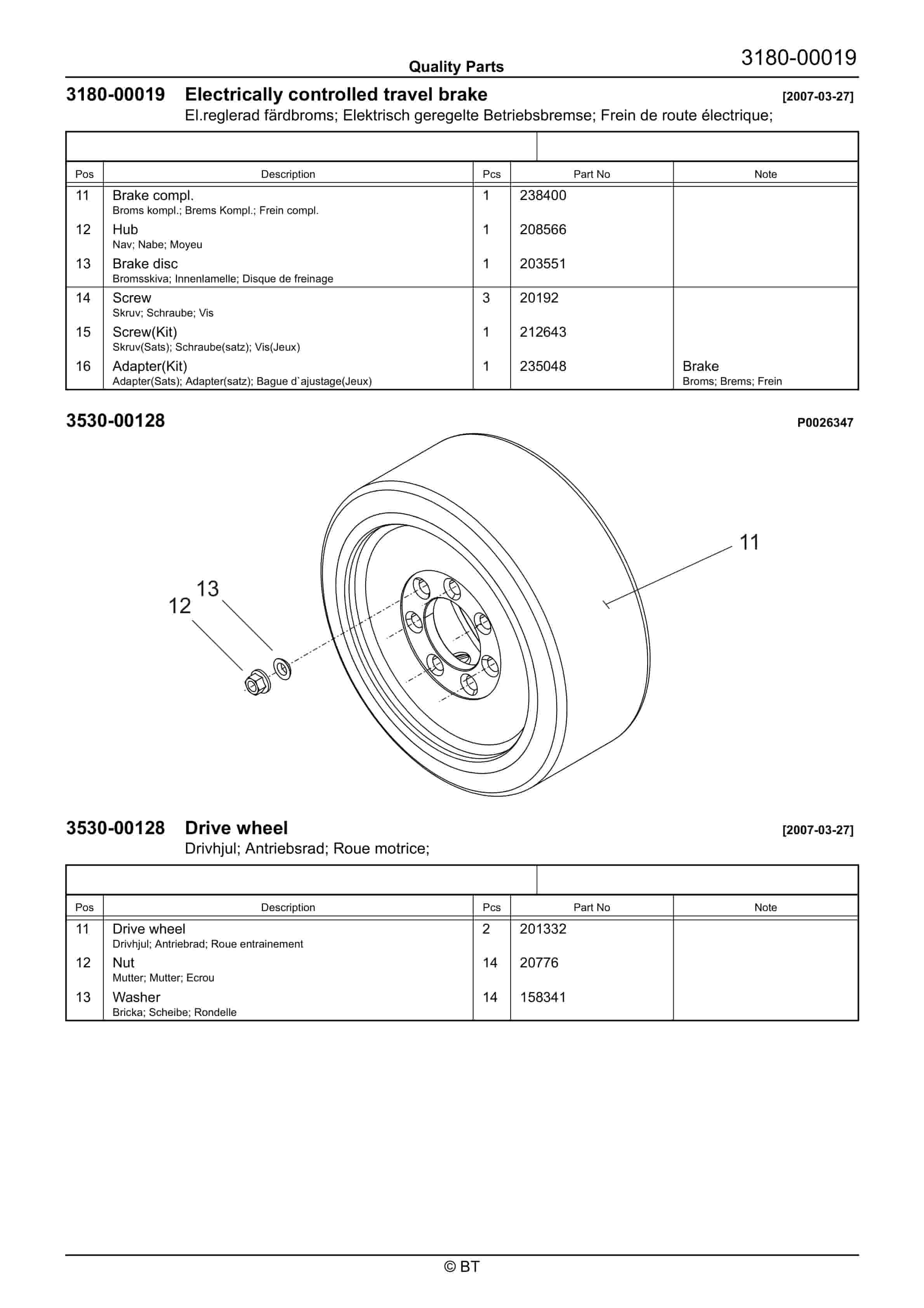 Alternative view of BT LRE300 Quality Parts 7515424
