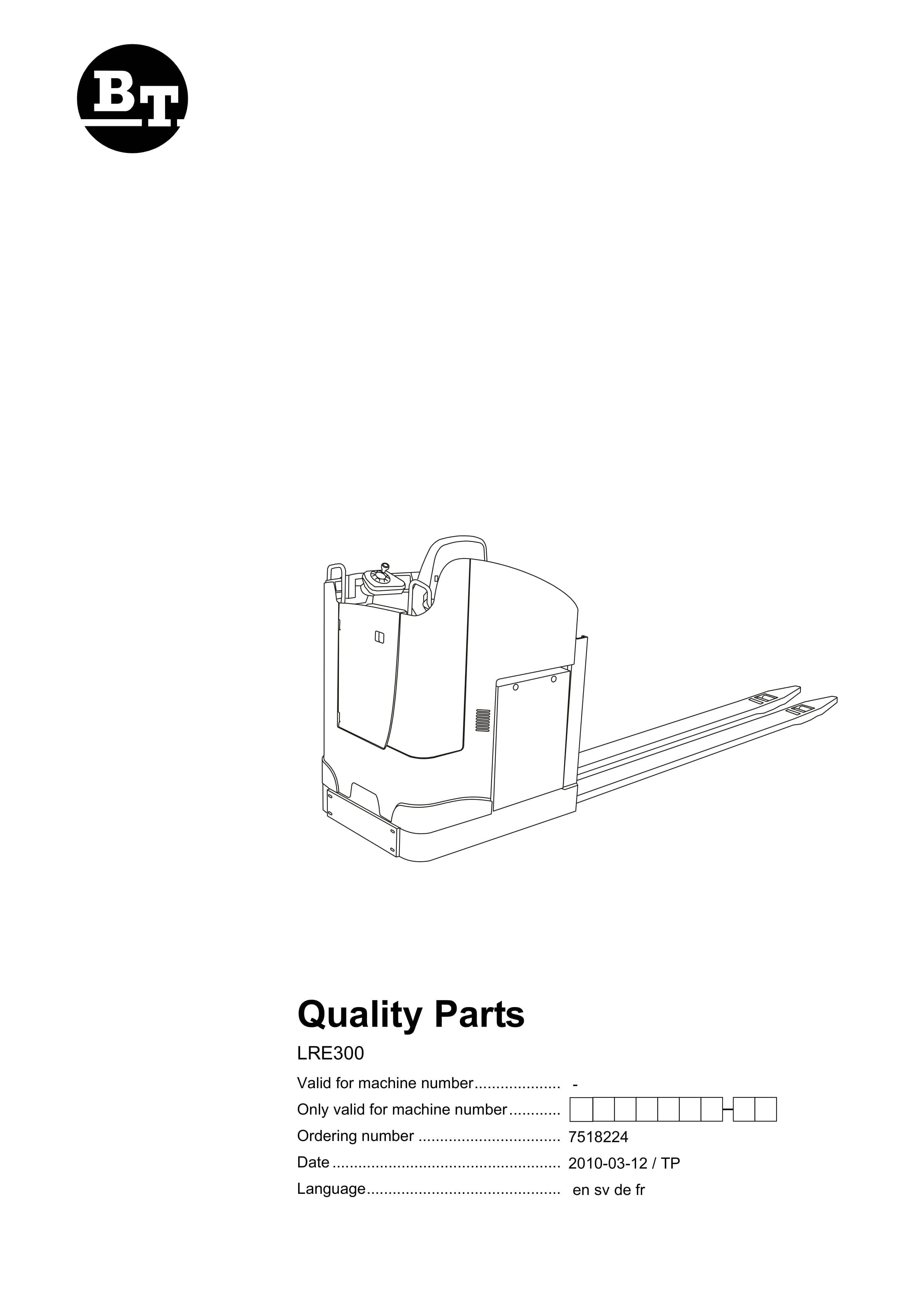 BT LRE300 Quality Parts 7518224
