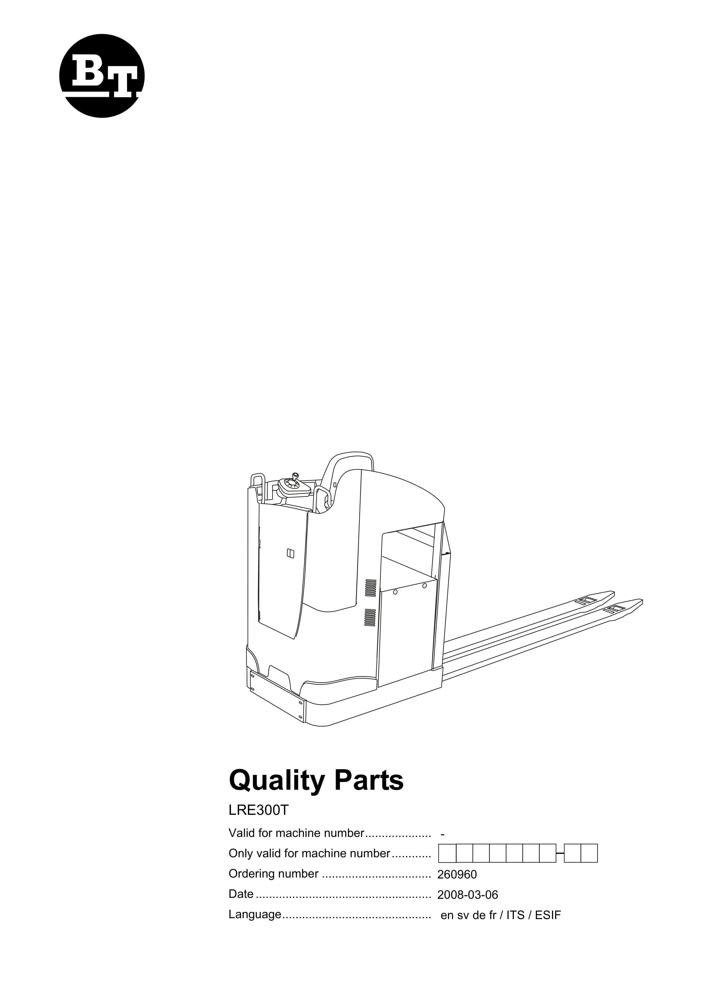 BT LRE300T Quality Parts 260960