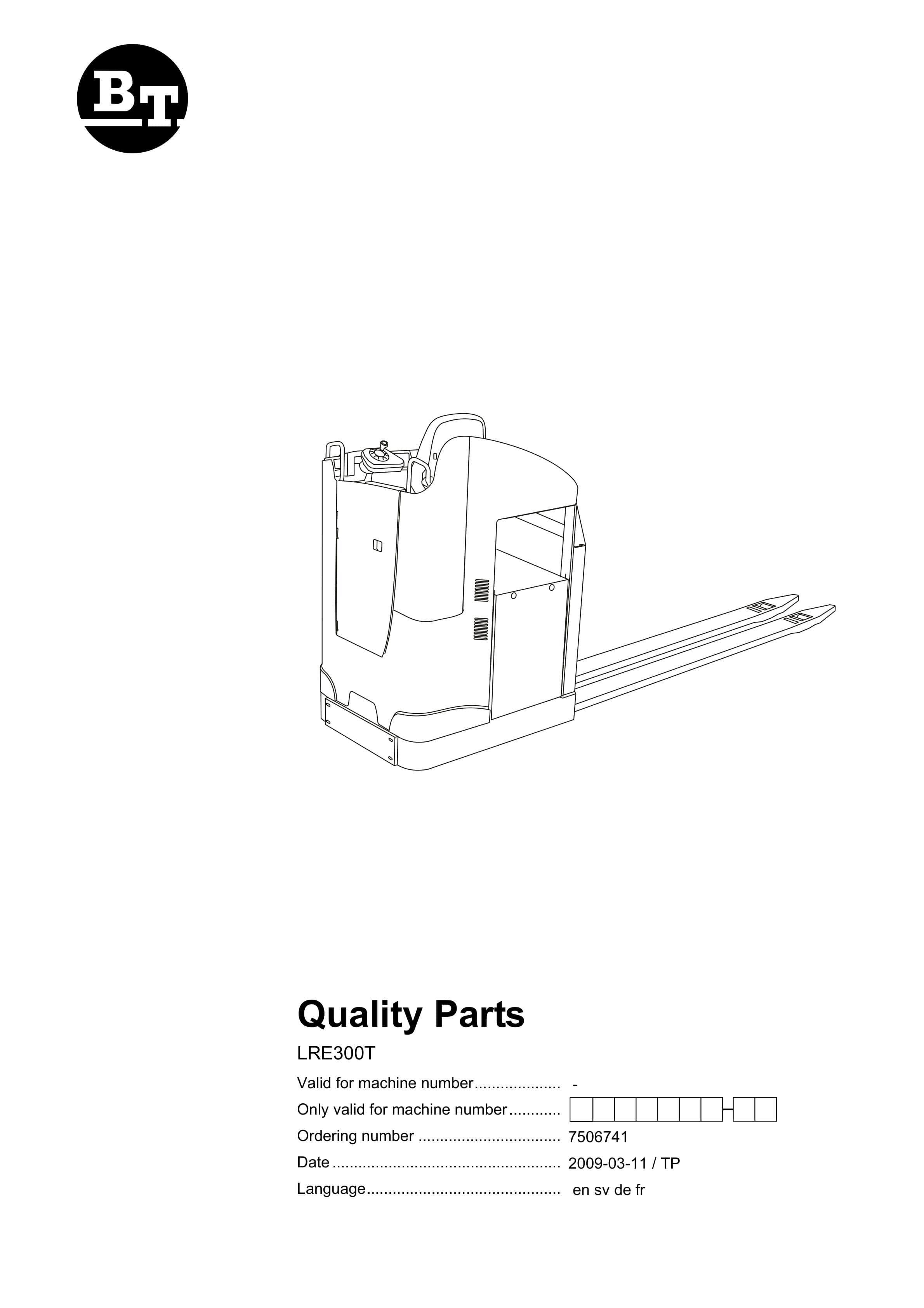 BT LRE300T Quality Parts 7506741