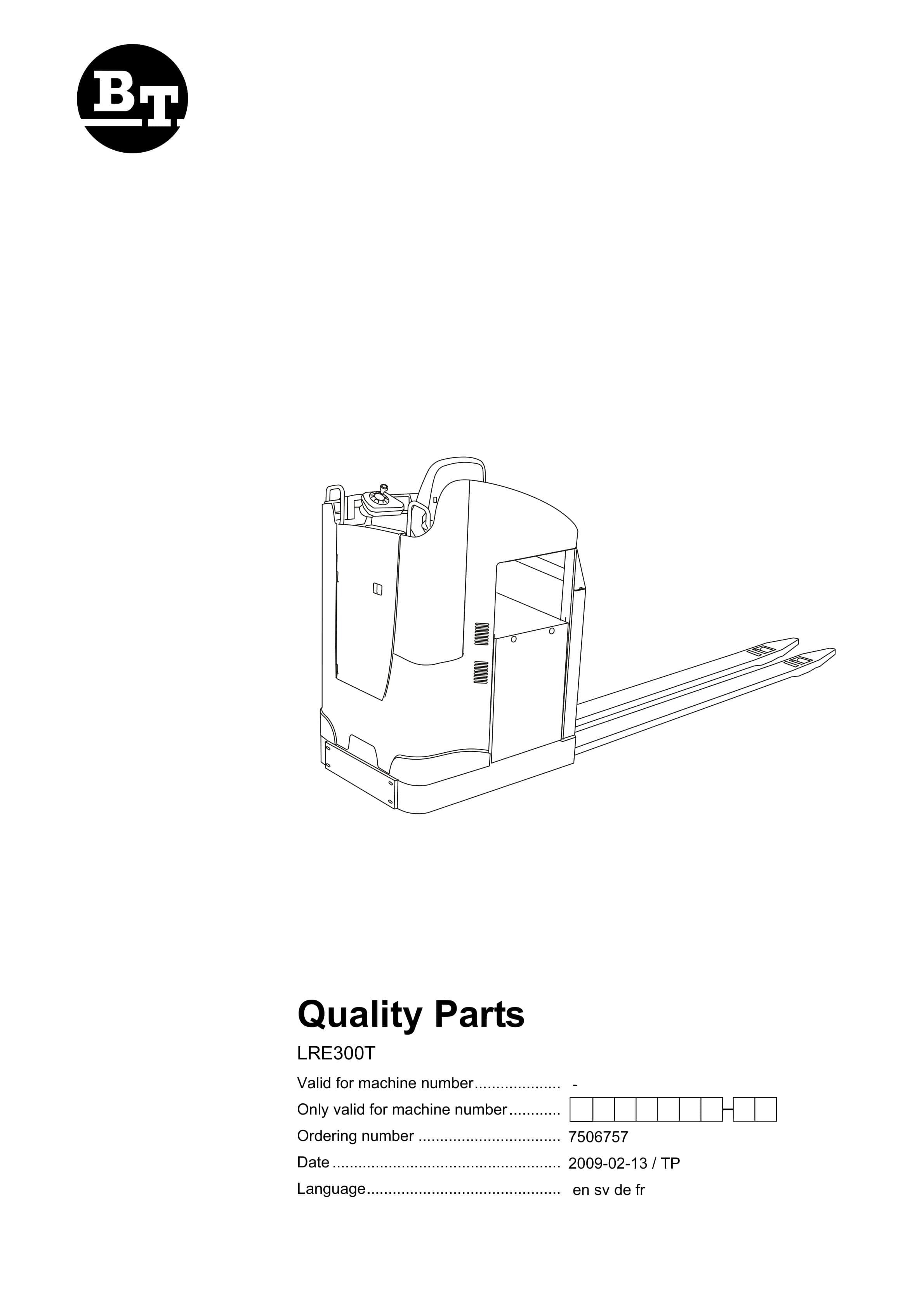BT LRE300T Quality Parts 7506757