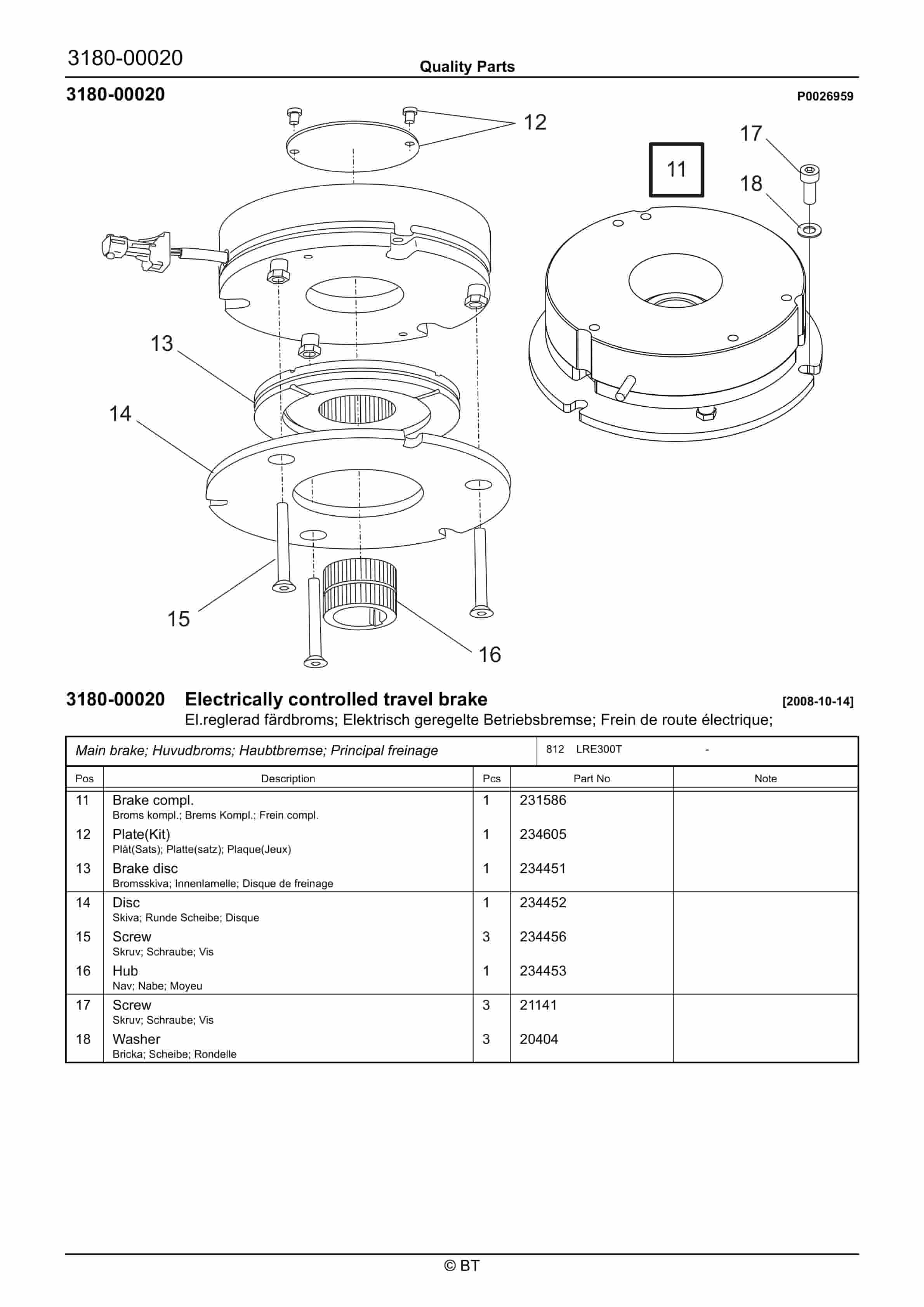 Alternative view of BT LRE300T Quality Parts 7506757