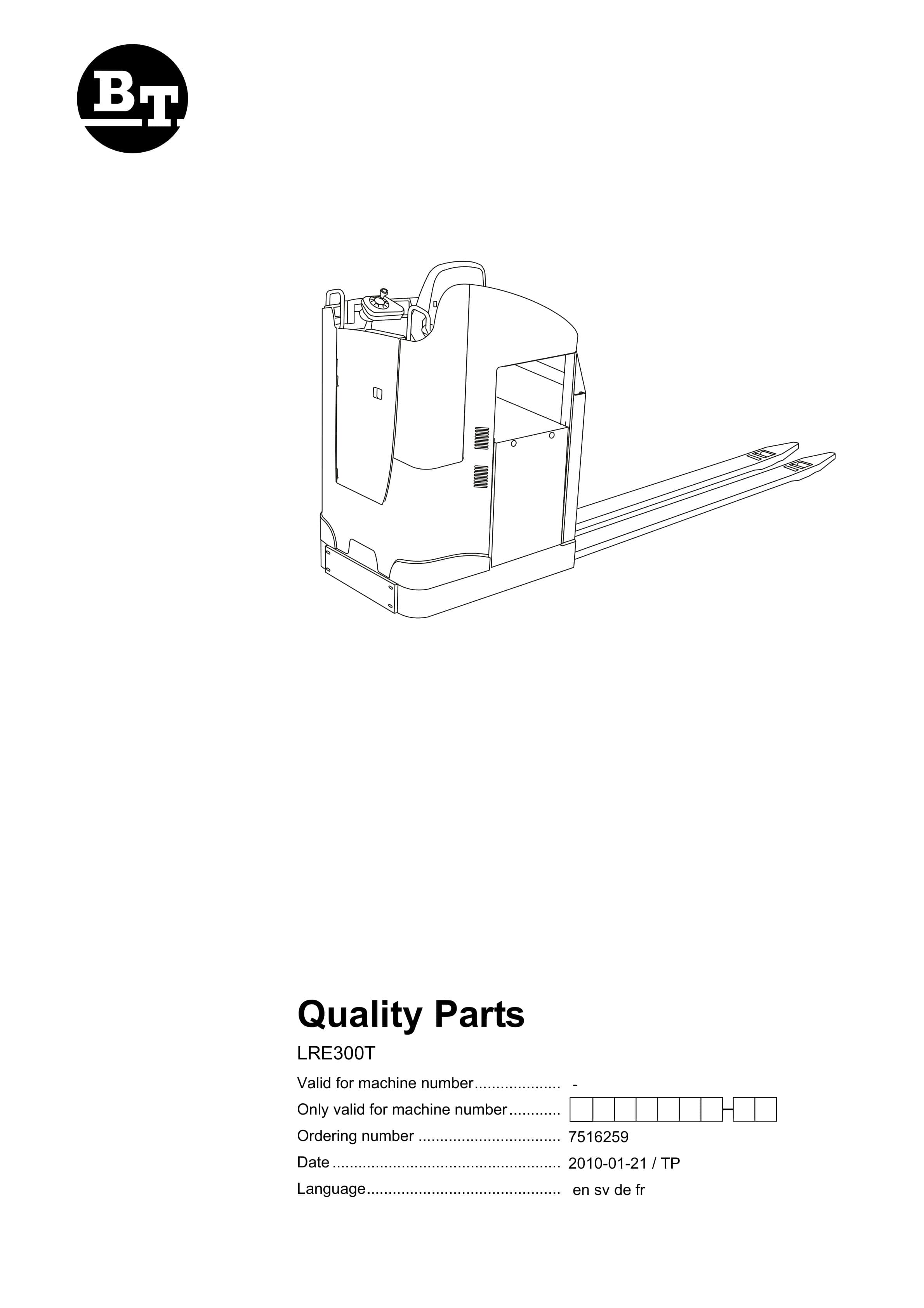 BT LRE300T Quality Parts 7516259