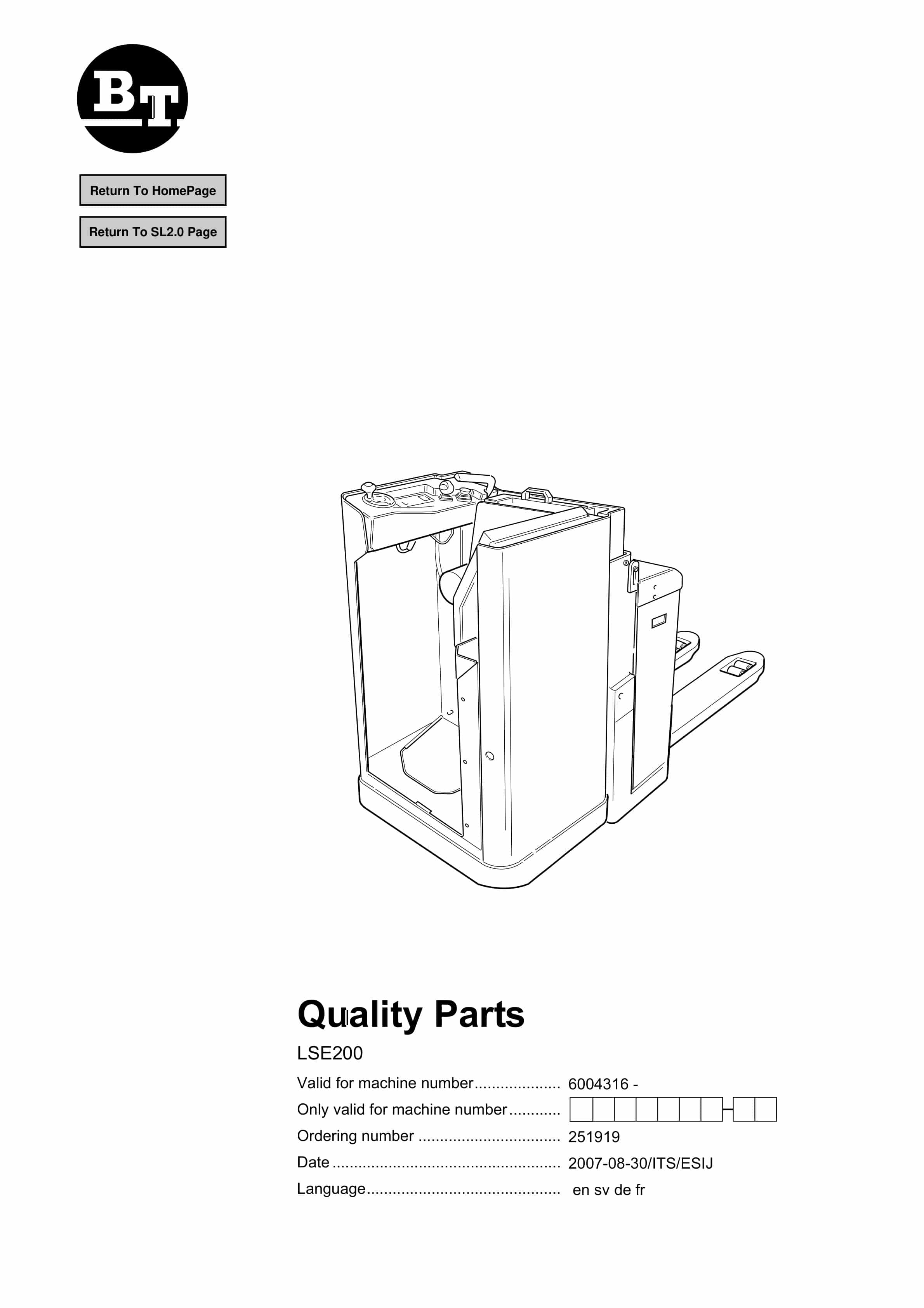 BT LSE200 Quality Parts 251919