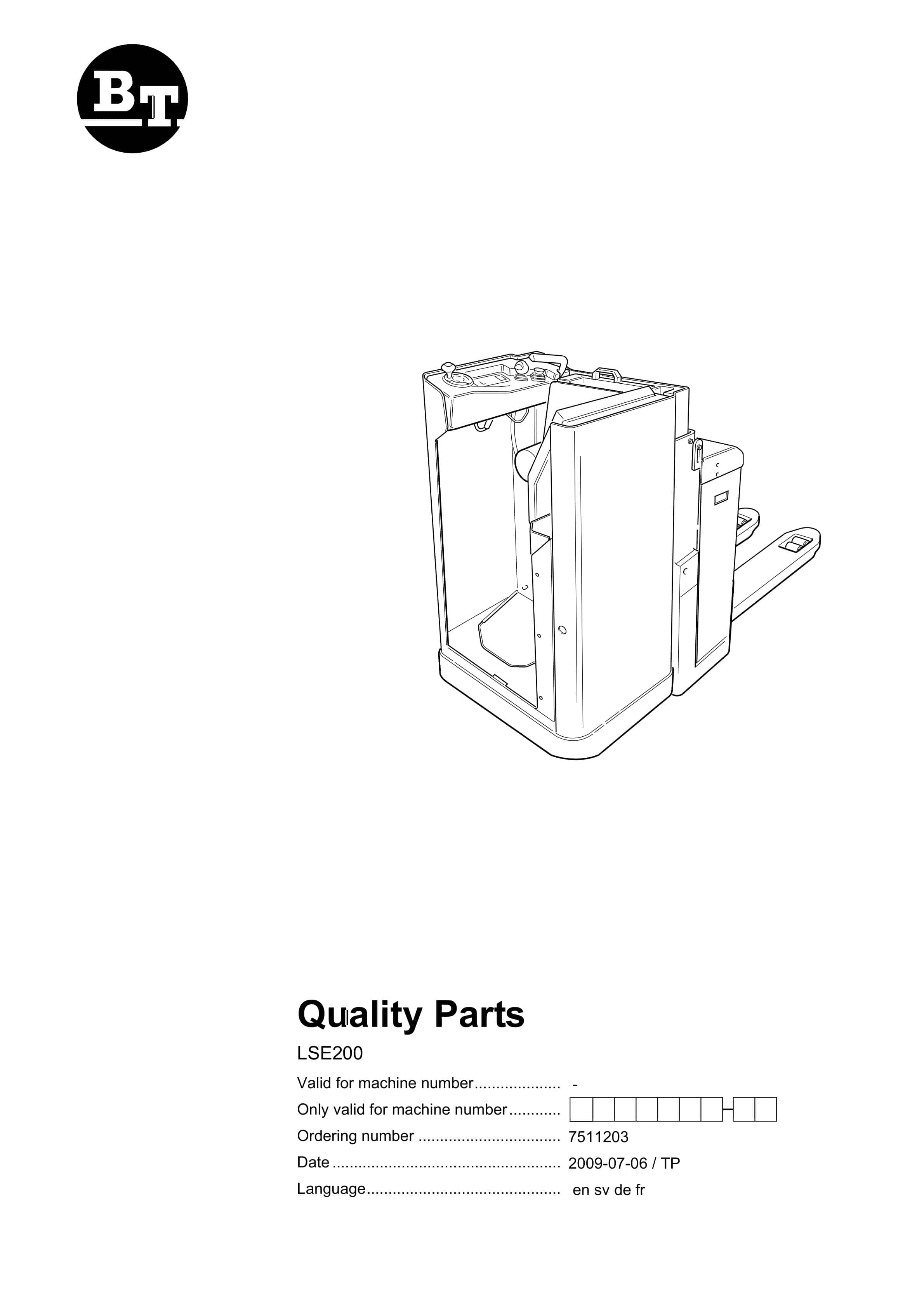 BT LSE200 Quality Parts 7511203