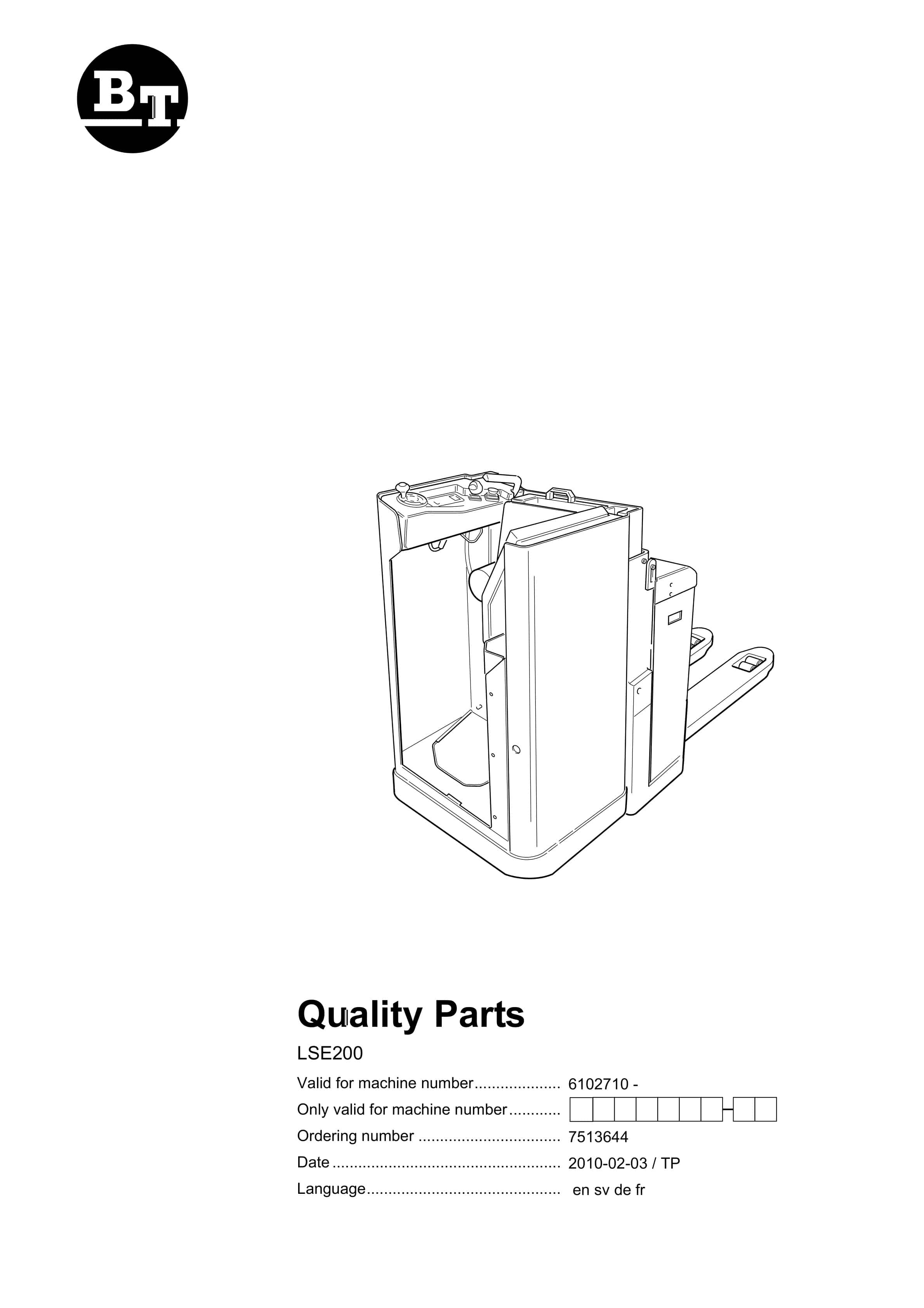 BT LSE200 Quality Parts 7513644