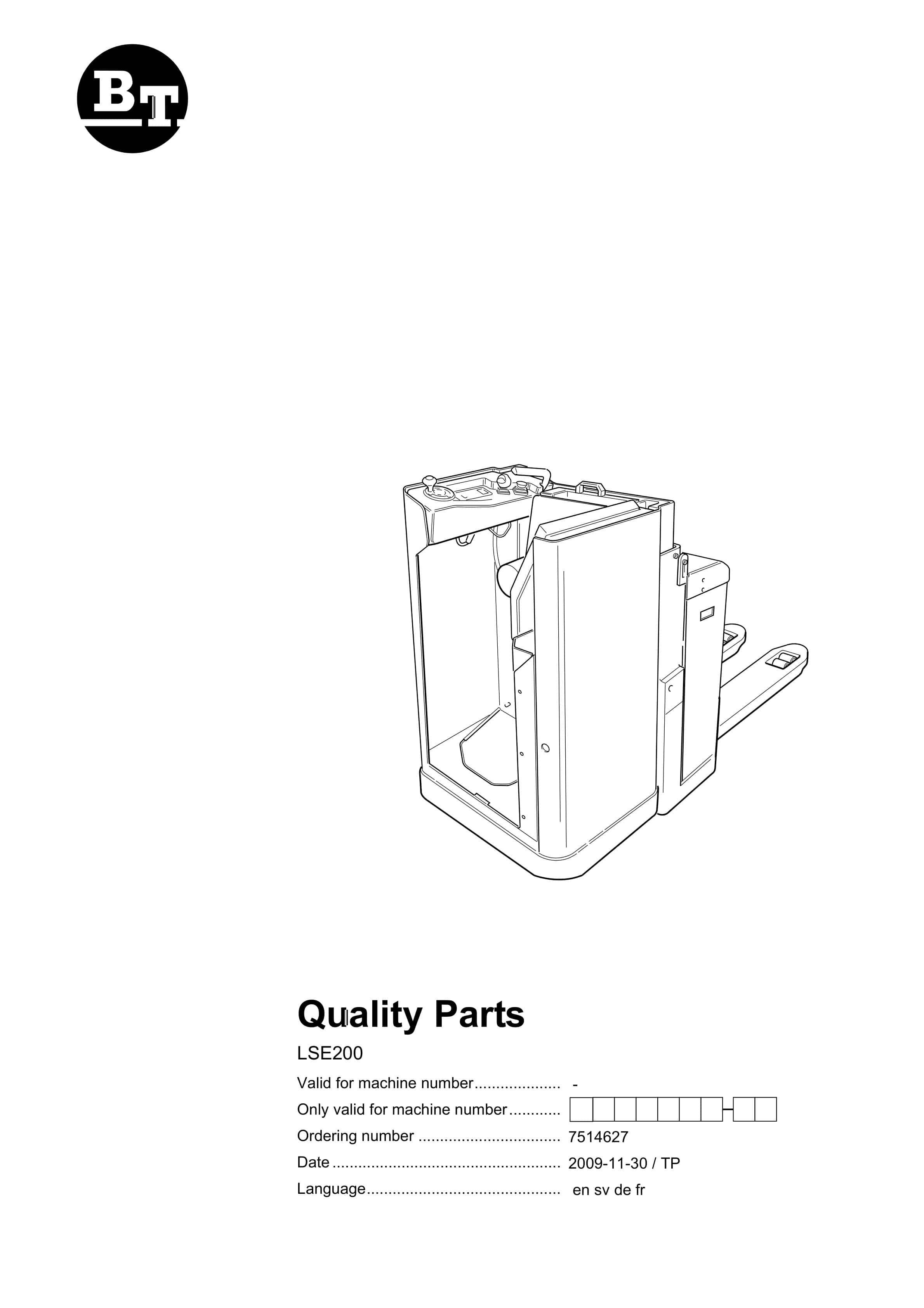 BT LSE200 Quality Parts 7514627