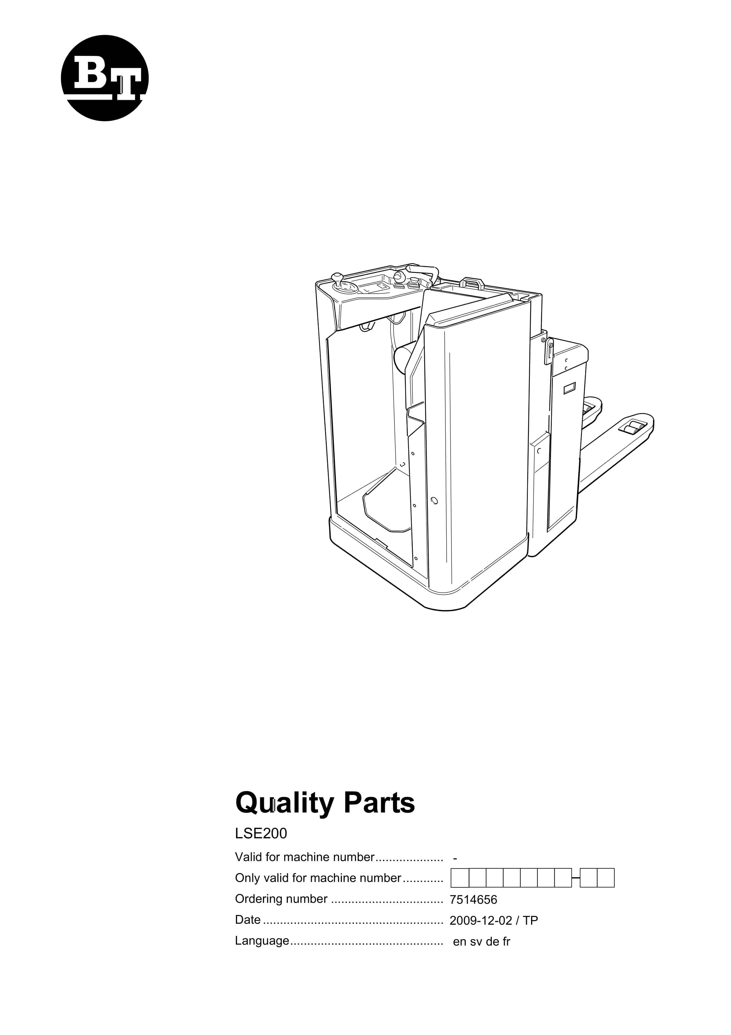 BT LSE200 Quality Parts 7514656