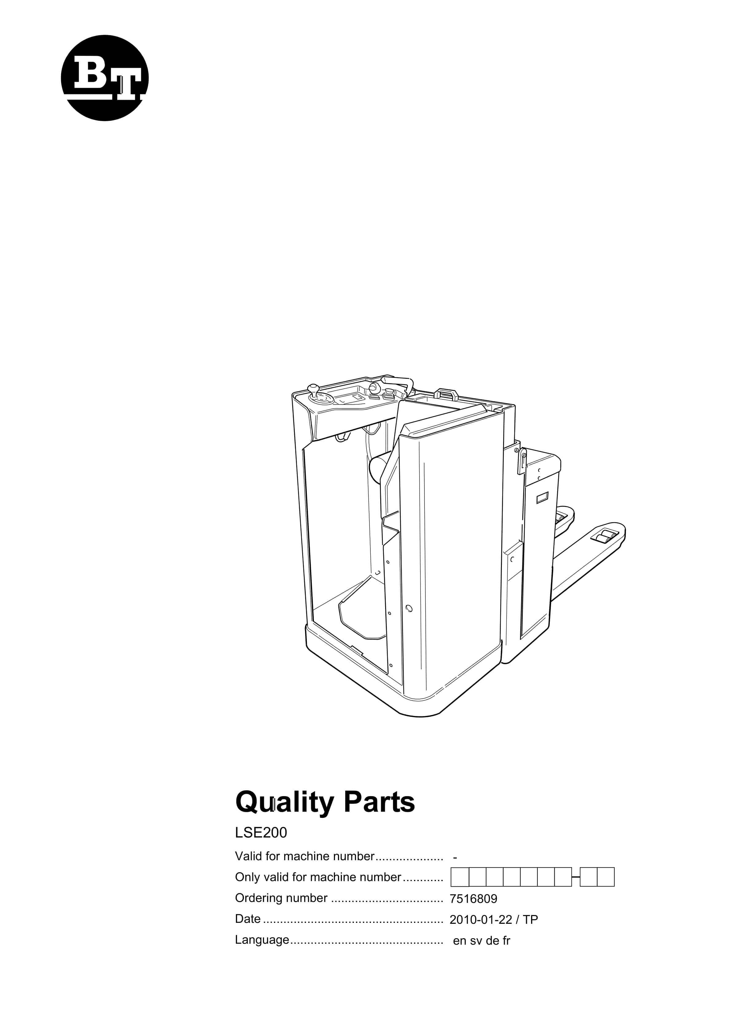 BT LSE200 Quality Parts 7516809