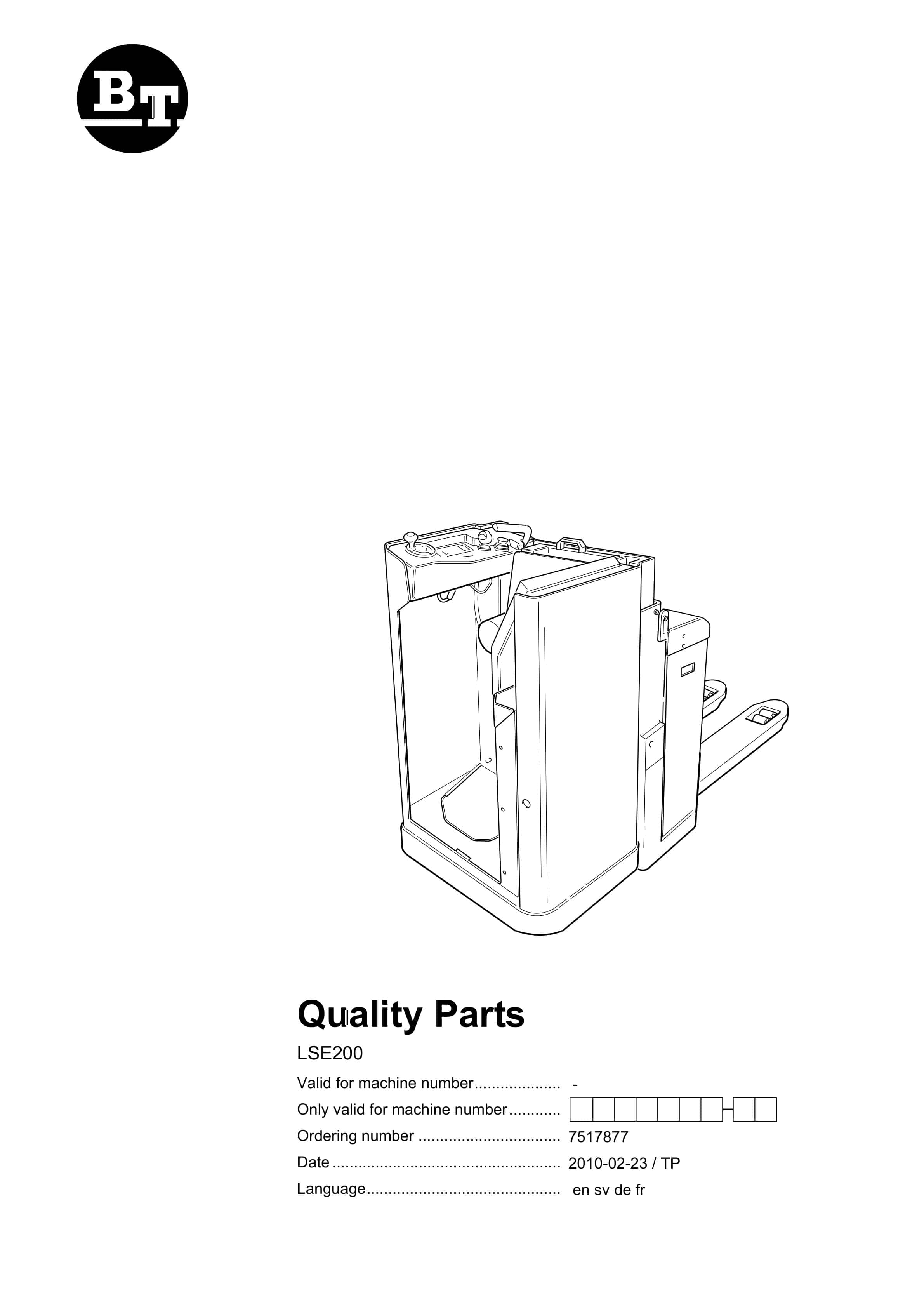 BT LSE200 Quality Parts 7517877