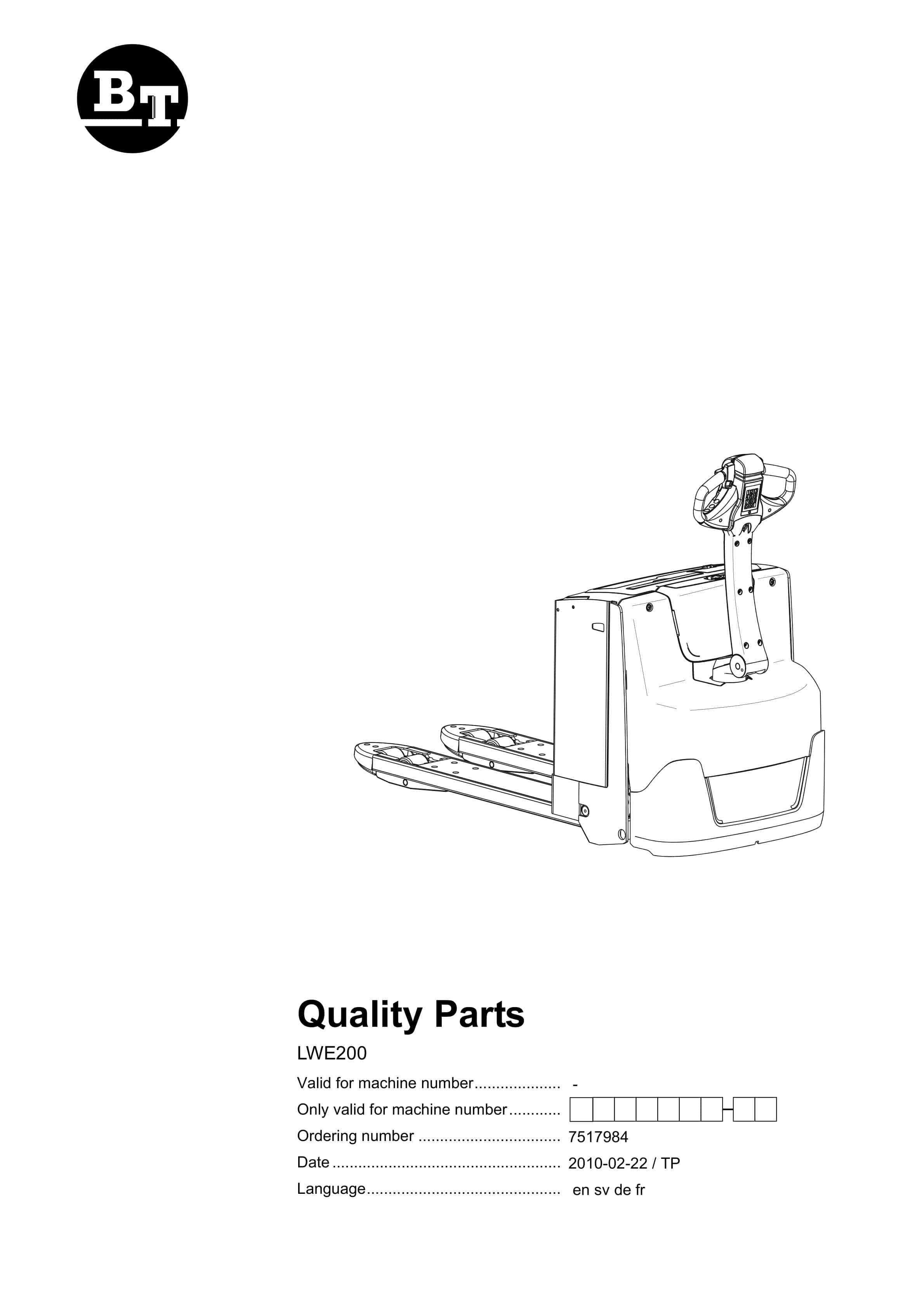BT LSE200 Quality Parts 7517984