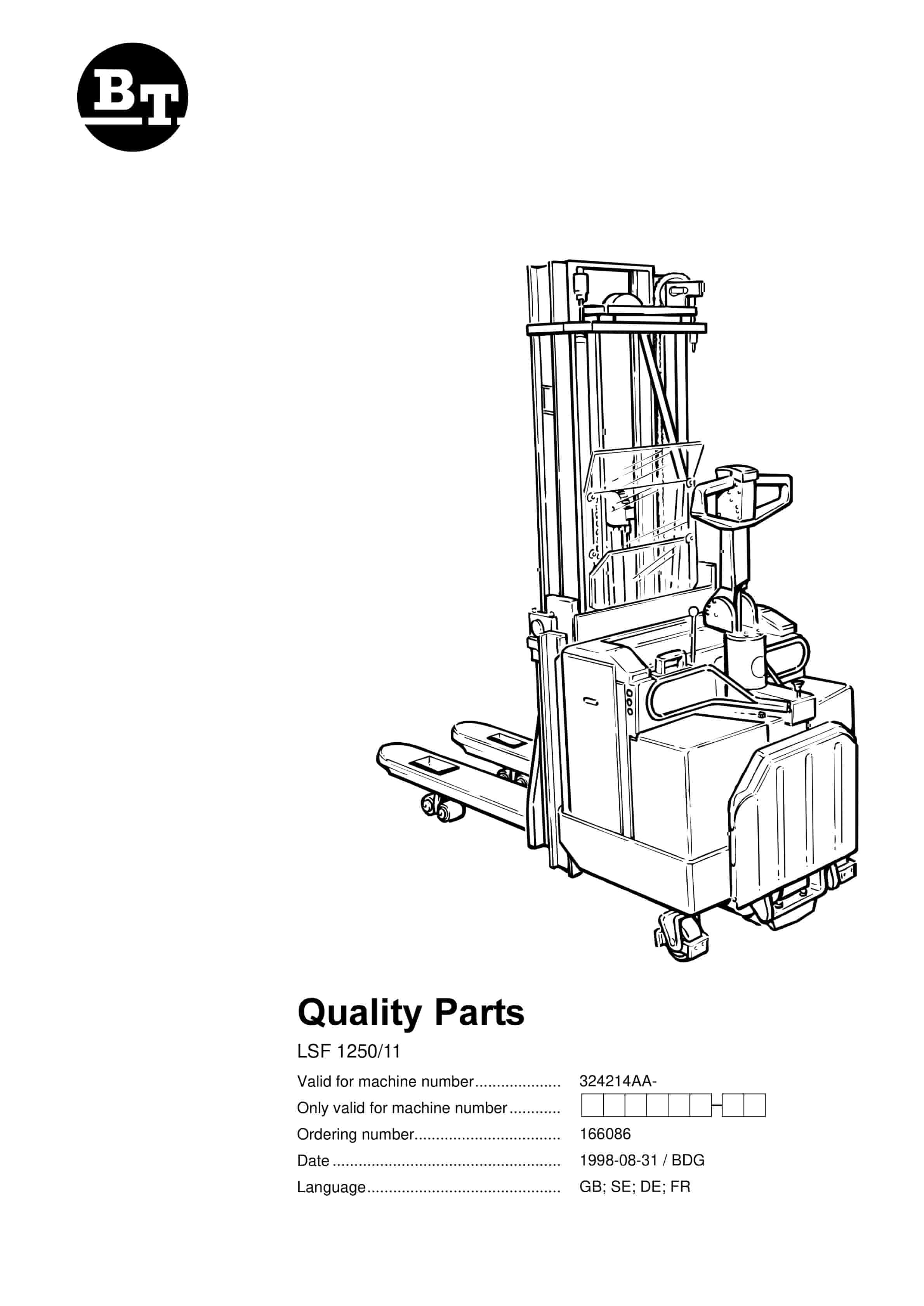 BT LSF 1250-11 Quality Parts 166086