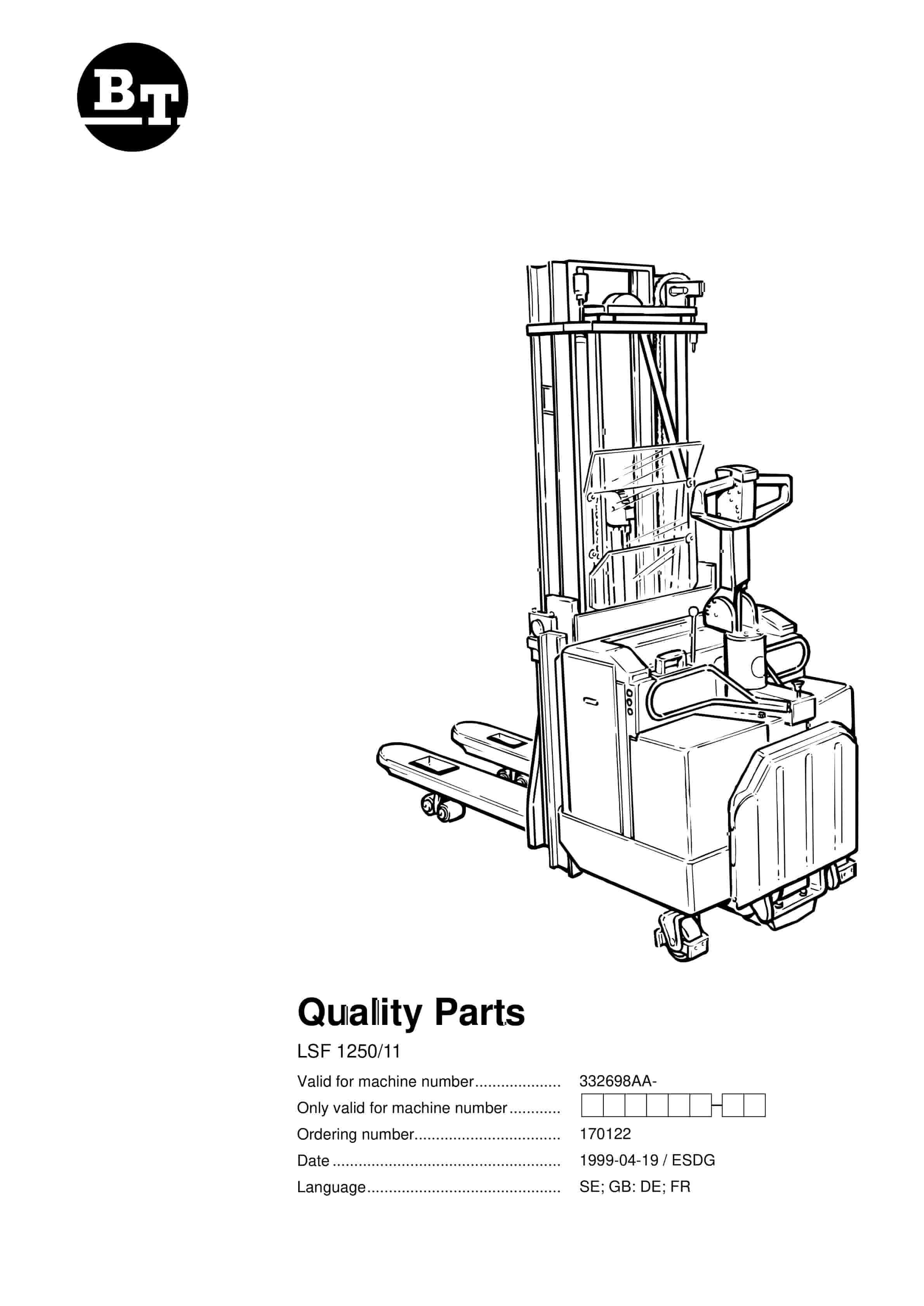 BT LSF 1250-11 Quality Parts 170122