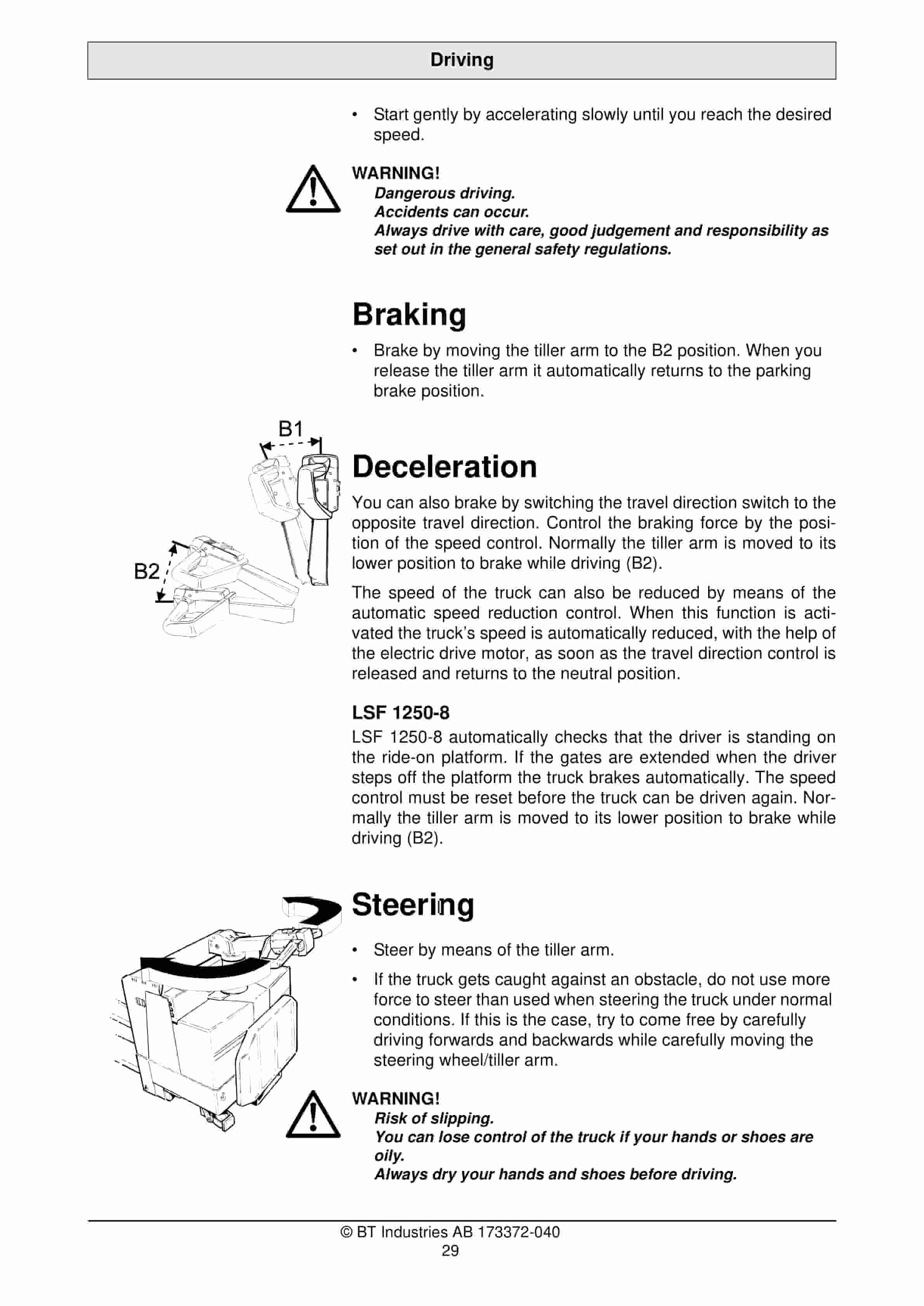 Alternative view of BT LSF 1250, LSF 1250-8, LSF 1600 Operator Manual 173372-040