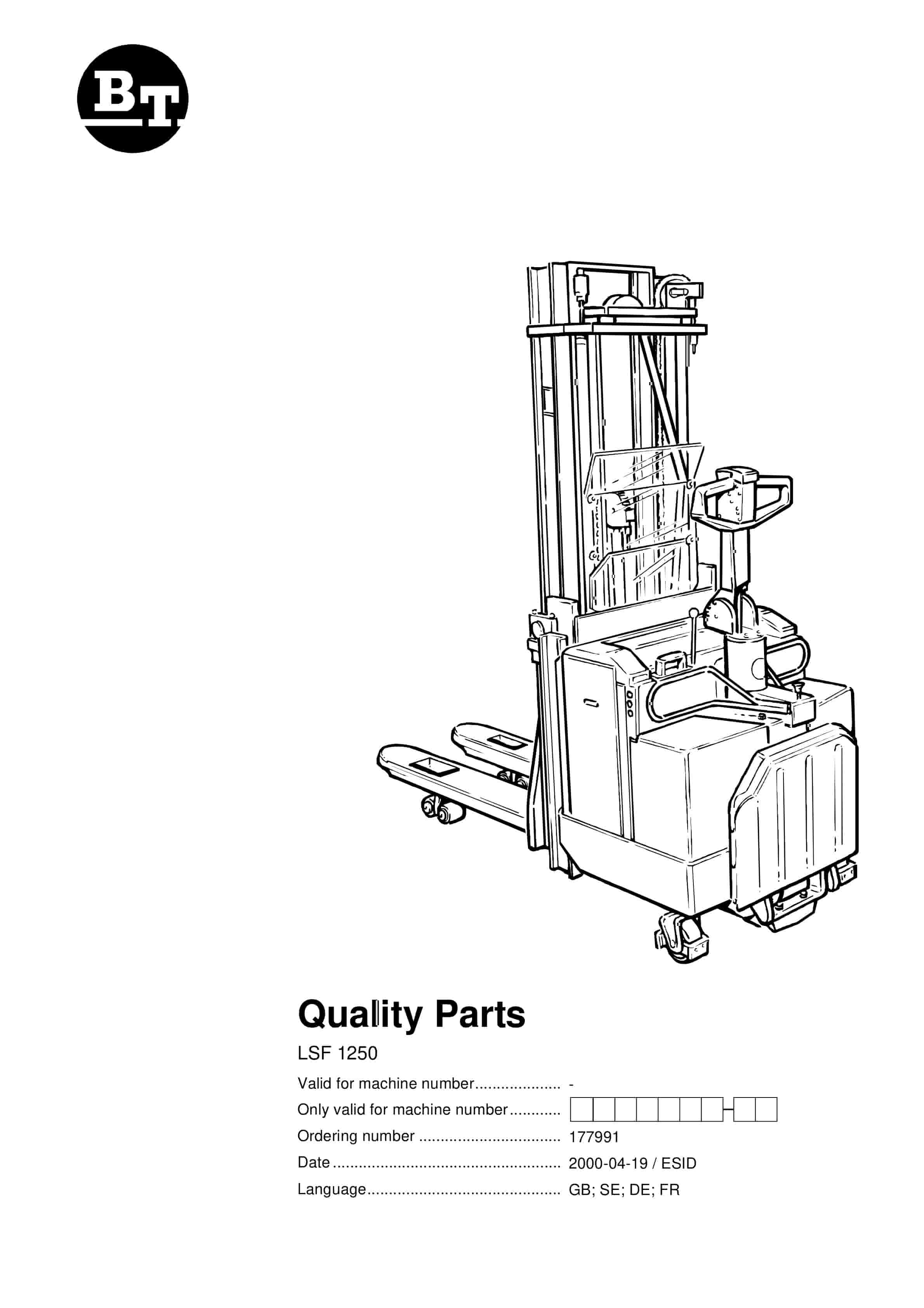 BT LSF 1250 Quality Parts 177991