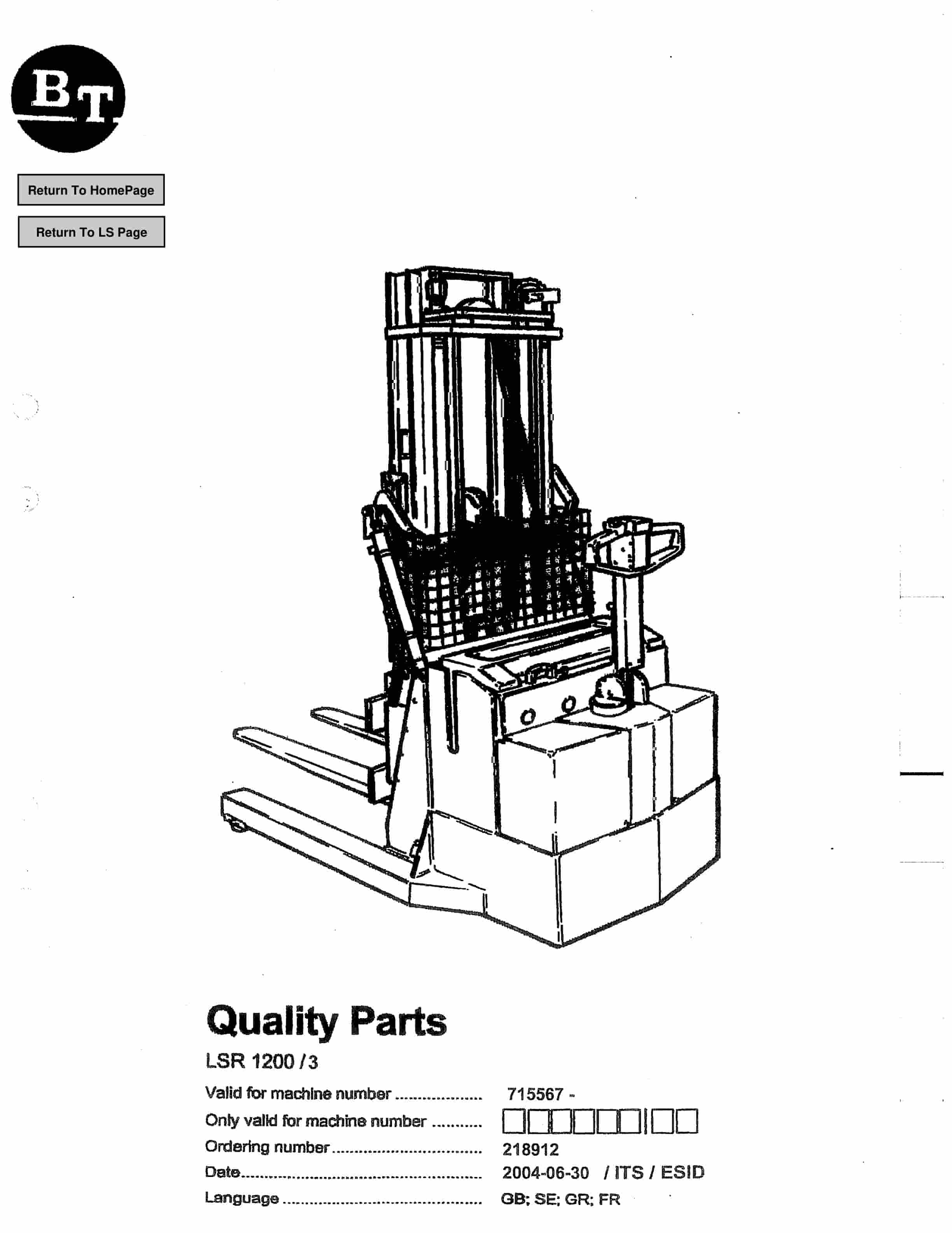 BT LSR 1200-3 Quality Parts 218912