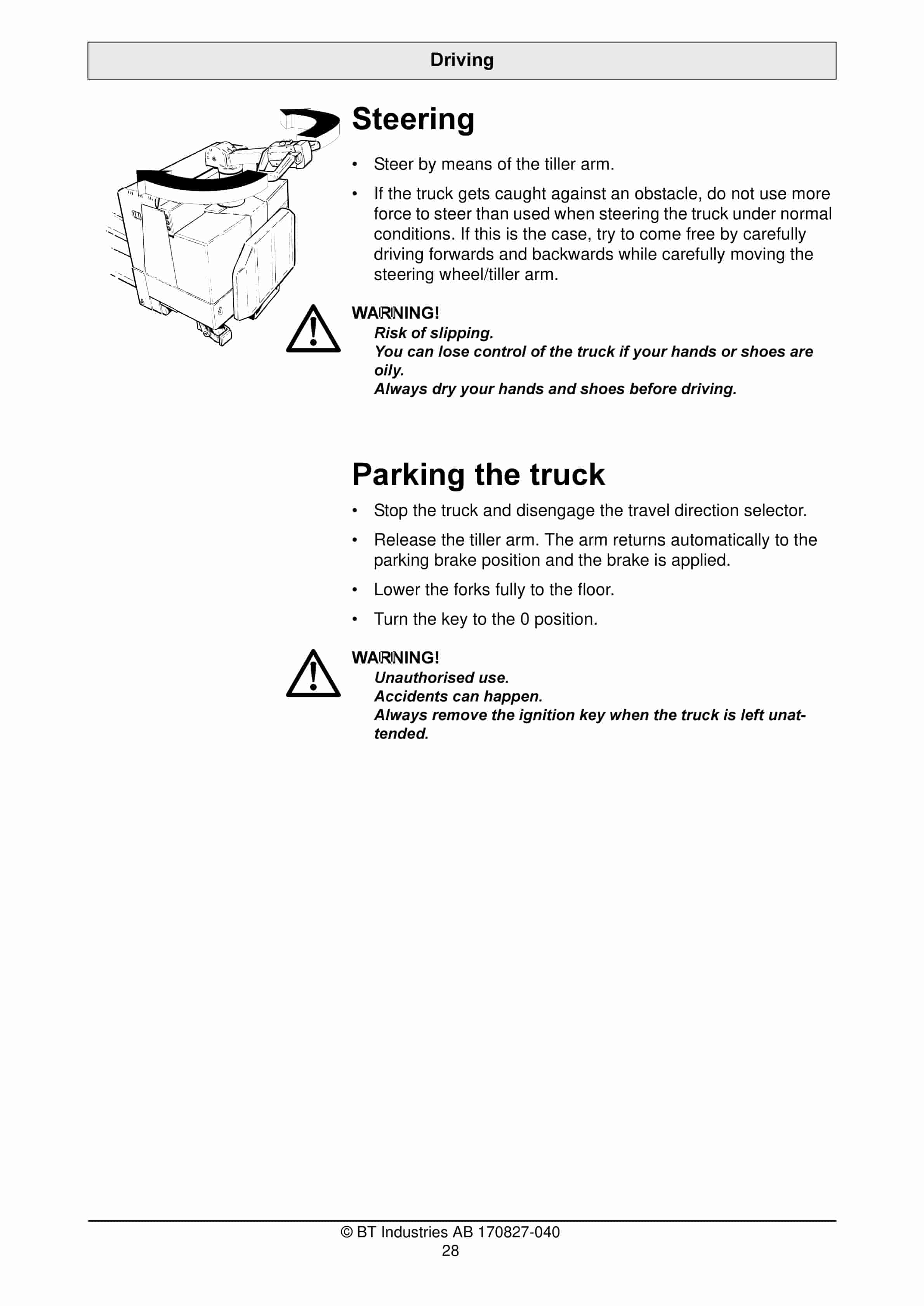Alternative view of BT LST 1350, LST 1350-8 Operator Manual 170827-040
