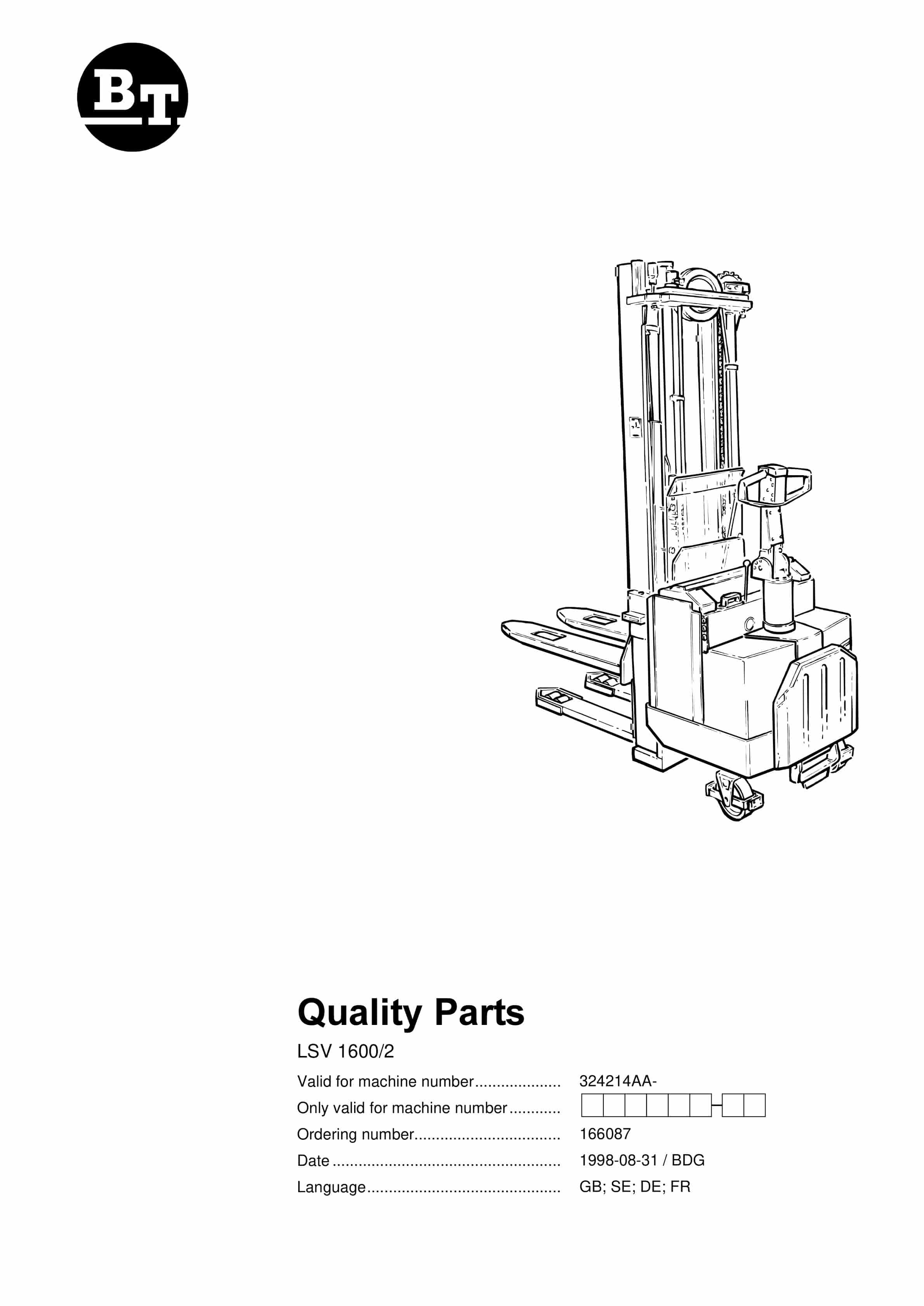 BT LSV 1600-2 Quality Parts 166087