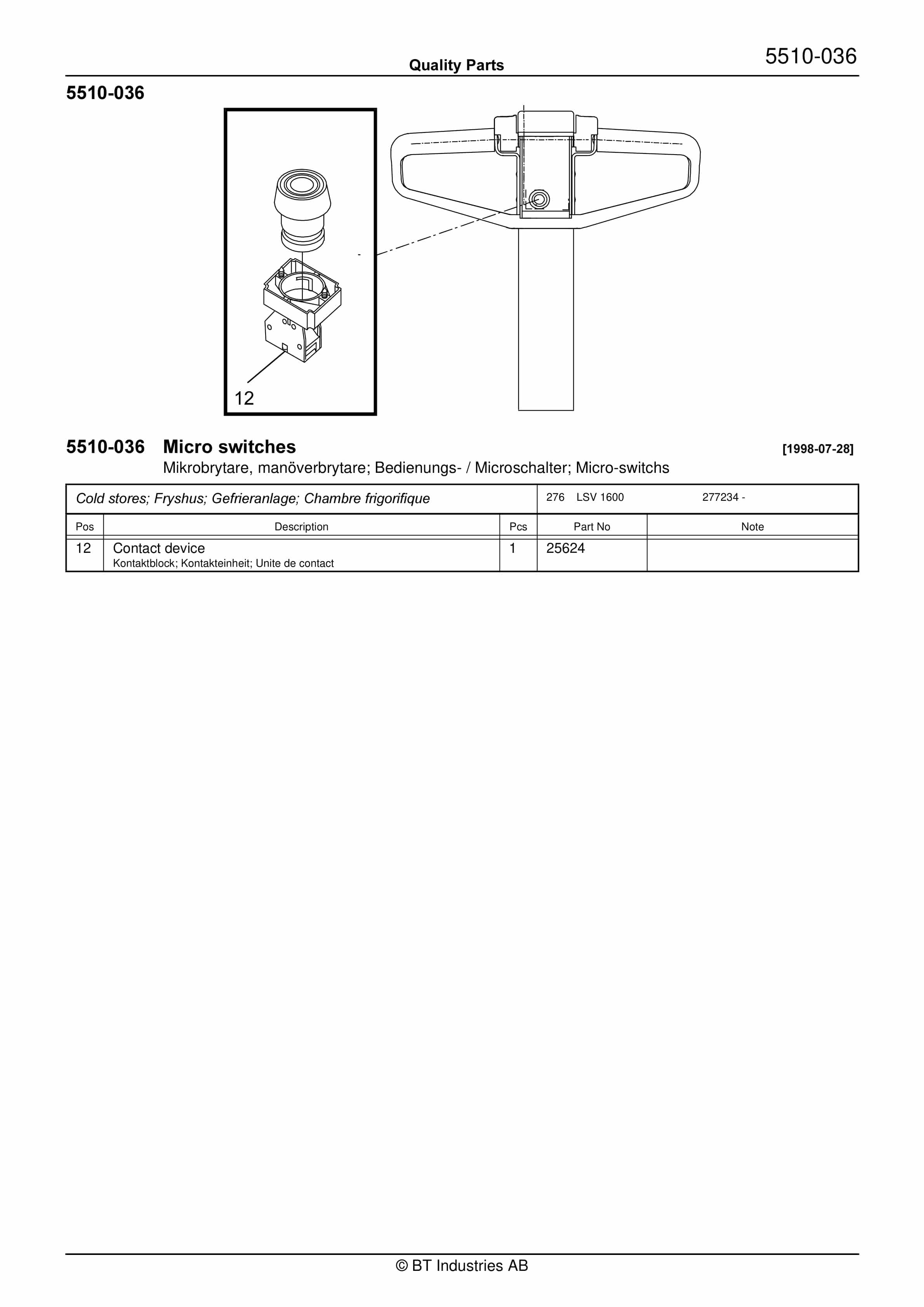 Alternative view of BT LSV 1600-2 Quality Parts 166087