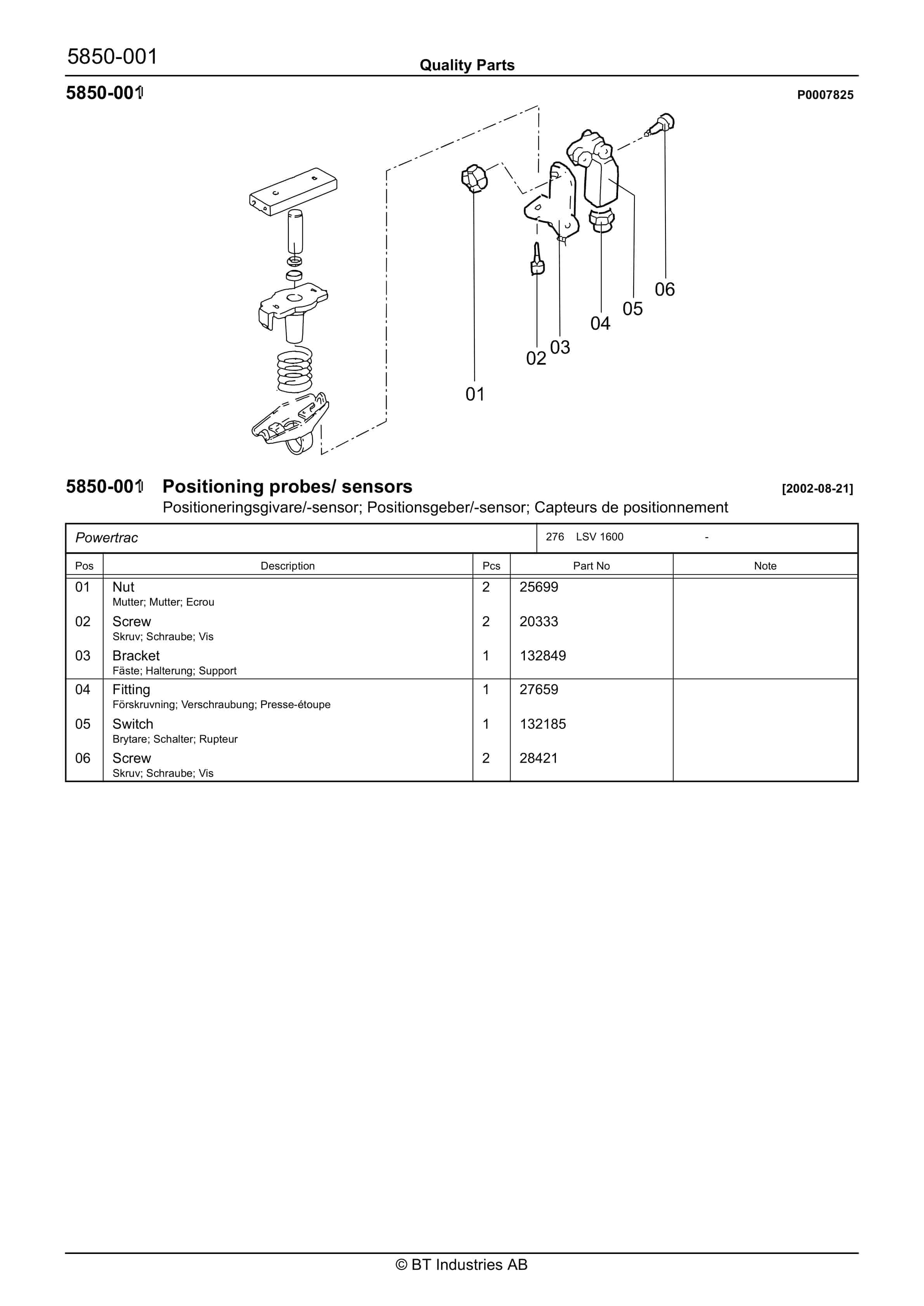 Alternative view of BT LSV 1600 - C010924-3 Quality Parts 847388