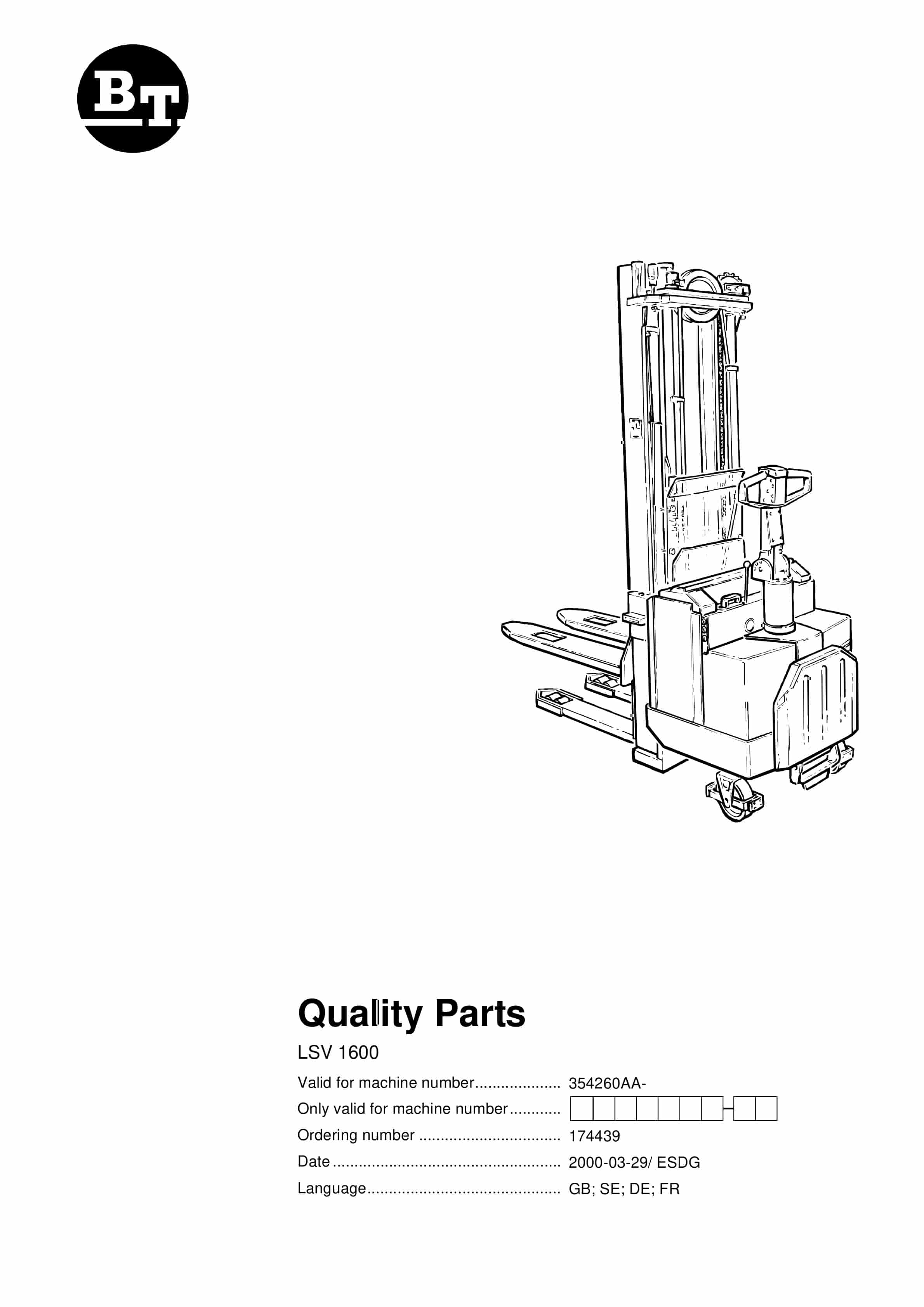 BT LSV 1600 Quality Parts 174439