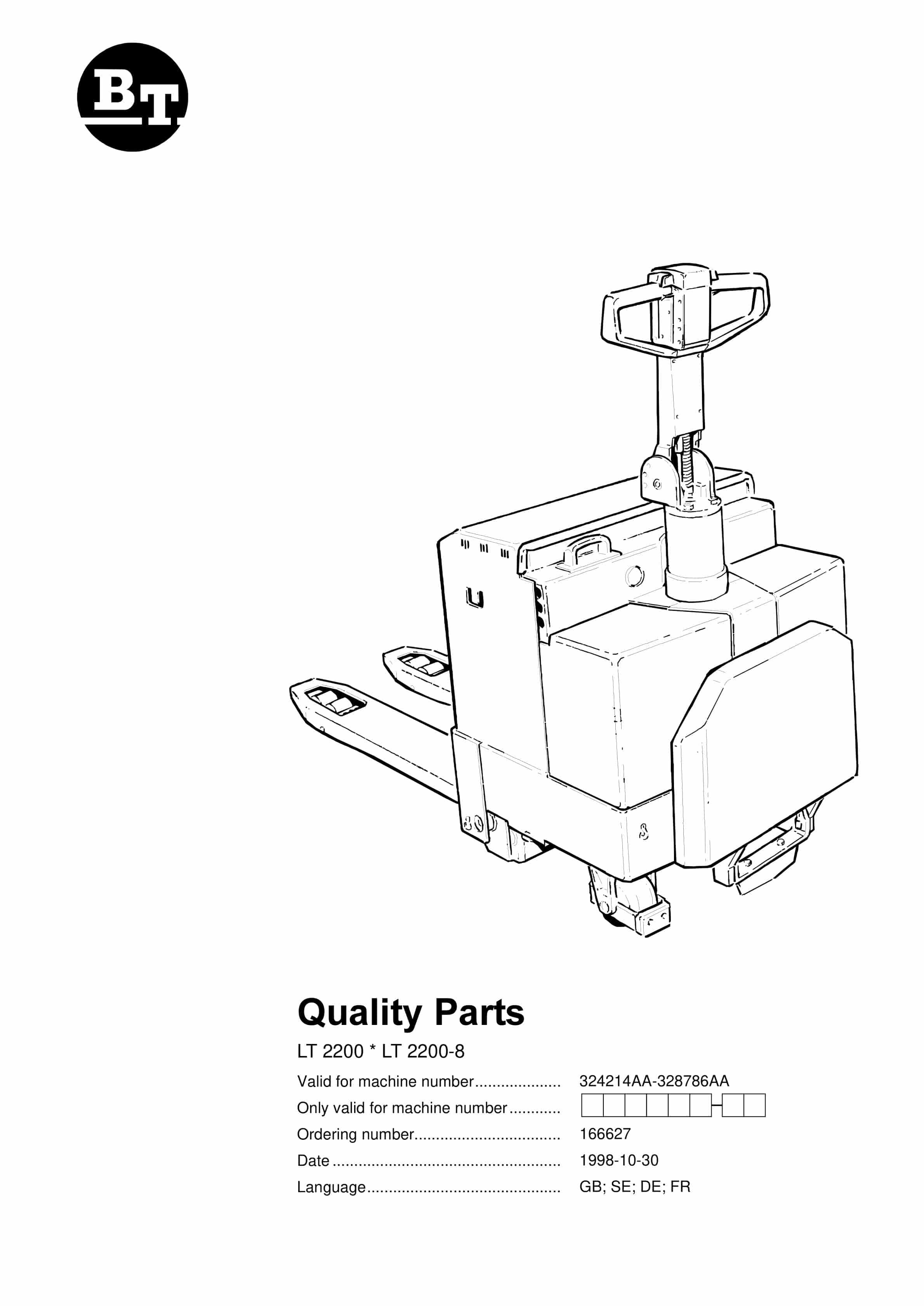 BT LT 2200, LT 2200-8 Quality Parts 166627